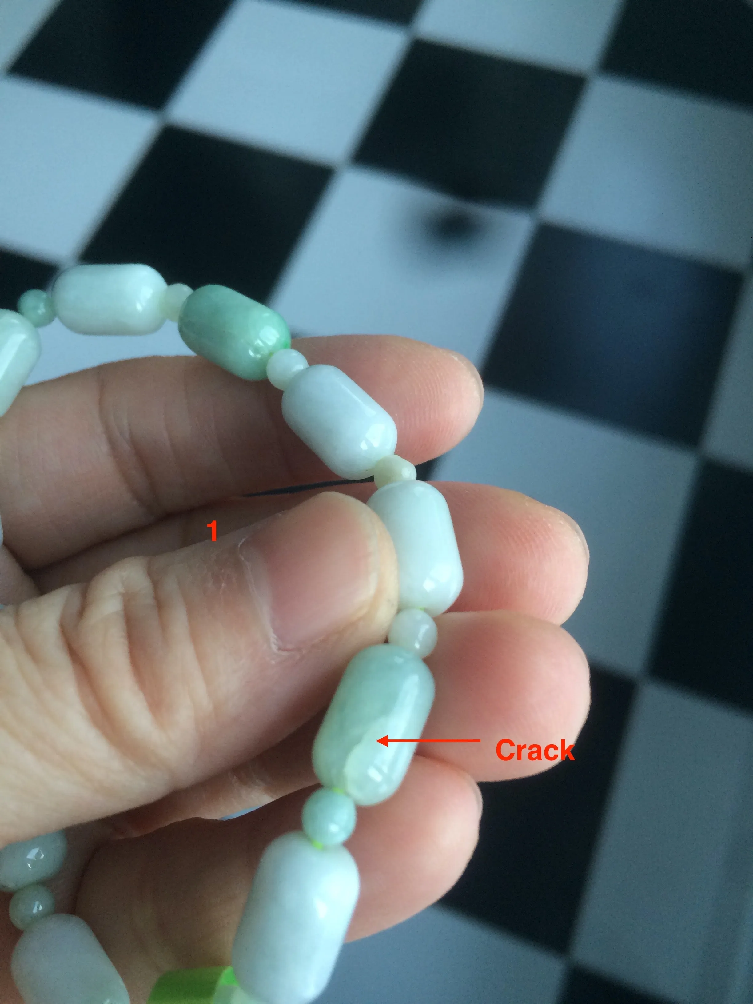 100% natural green/white type A jadeite jade Capsule bead bracelet AE-bracelet