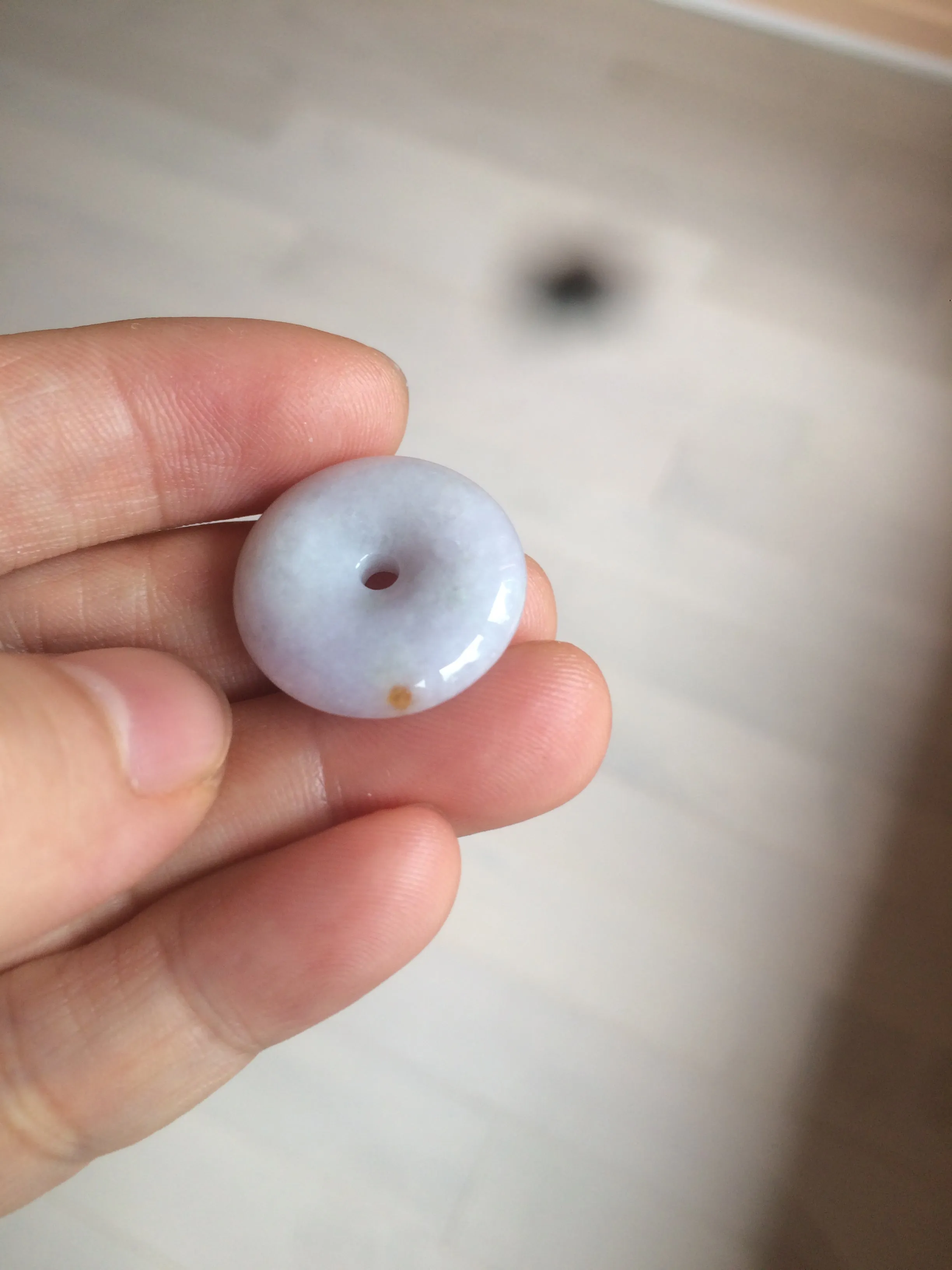 100% Natural green/white/purple jadeite Jade Safety Guardian Button(donut) Pendant/worry stone AX29