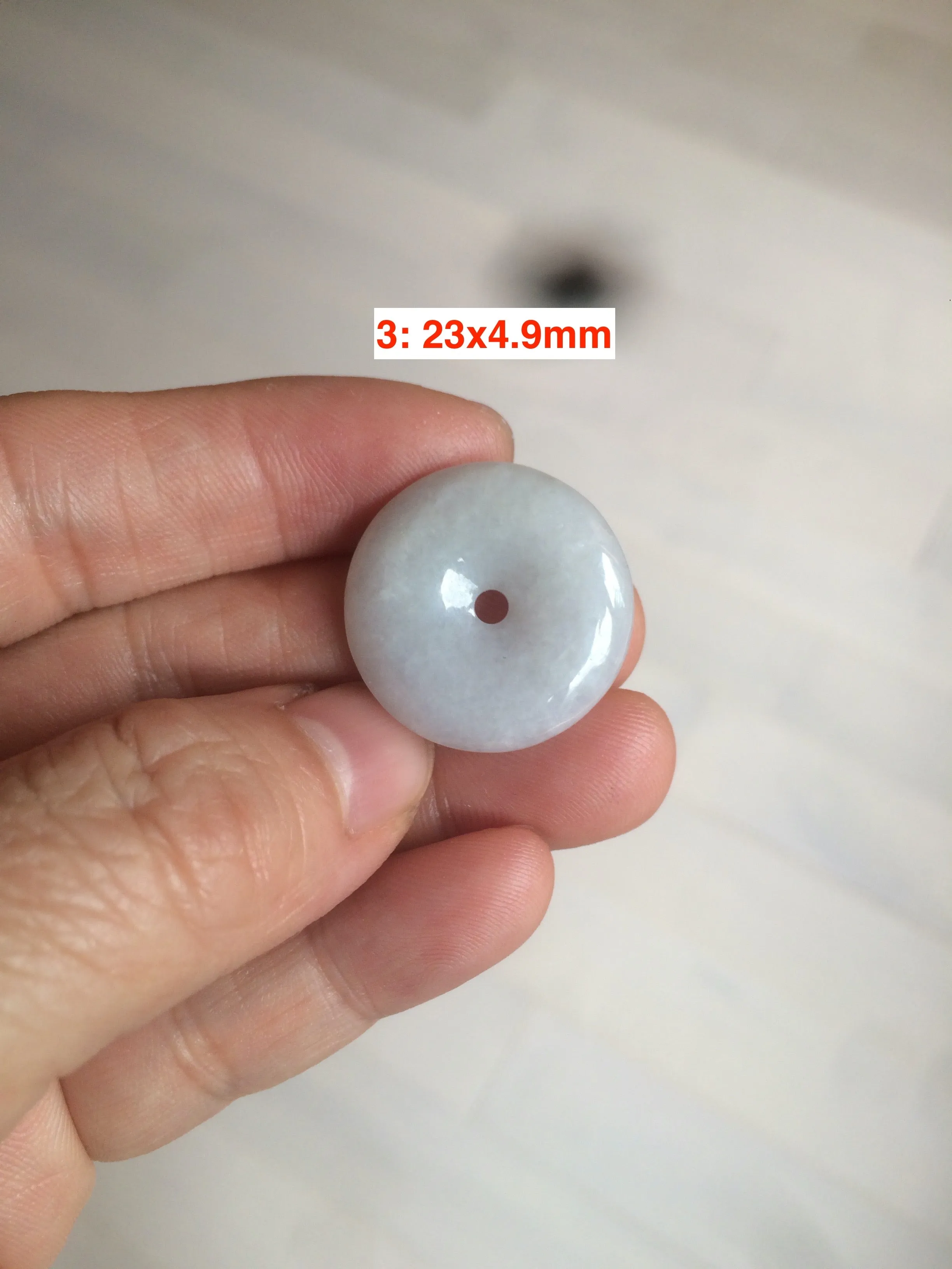 100% Natural green/white/purple jadeite Jade Safety Guardian Button(donut) Pendant/worry stone AX29