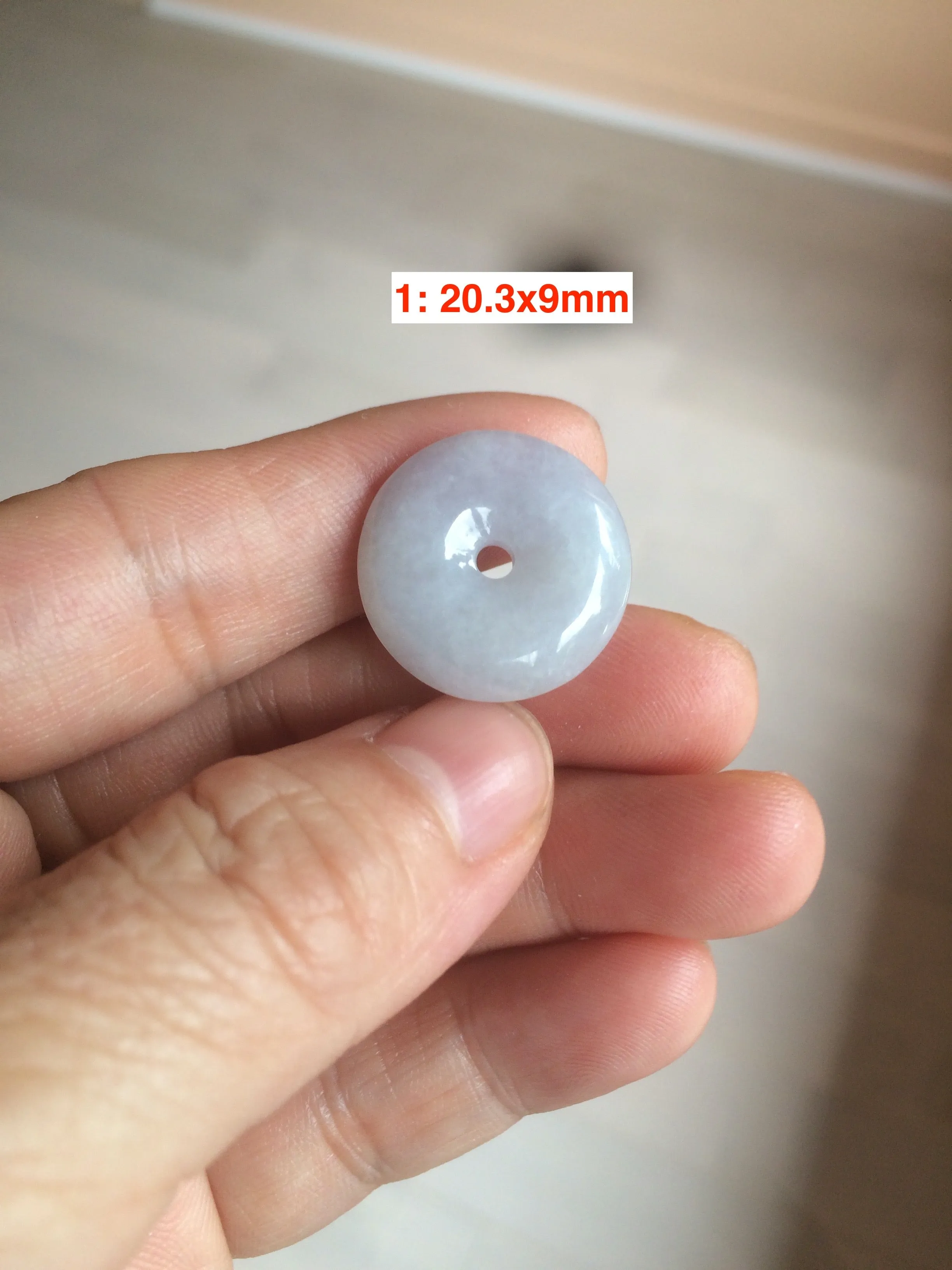 100% Natural green/white/purple jadeite Jade Safety Guardian Button(donut) Pendant/worry stone AX29