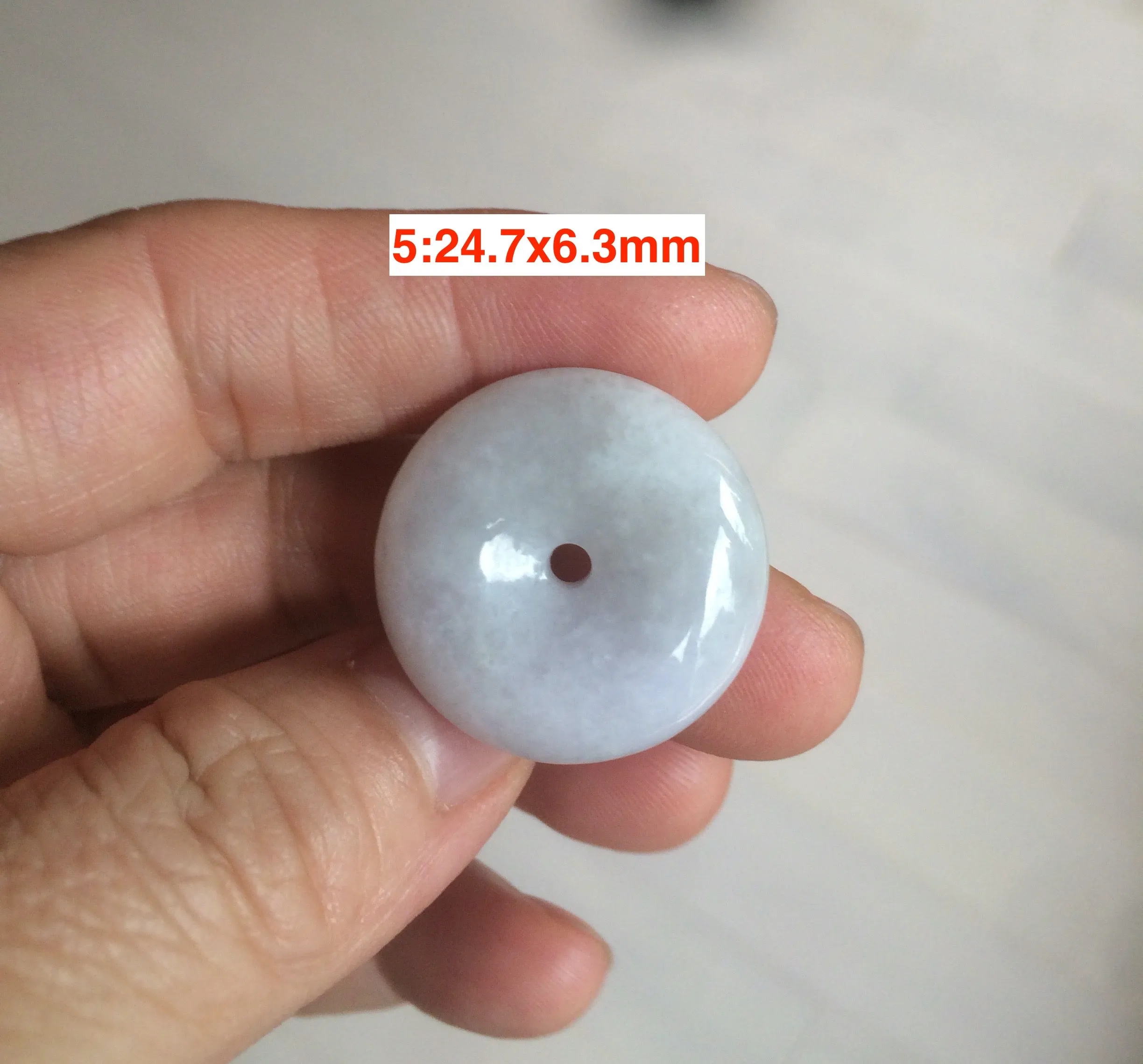 100% Natural green/white/purple jadeite Jade Safety Guardian Button(donut) Pendant/worry stone AX29