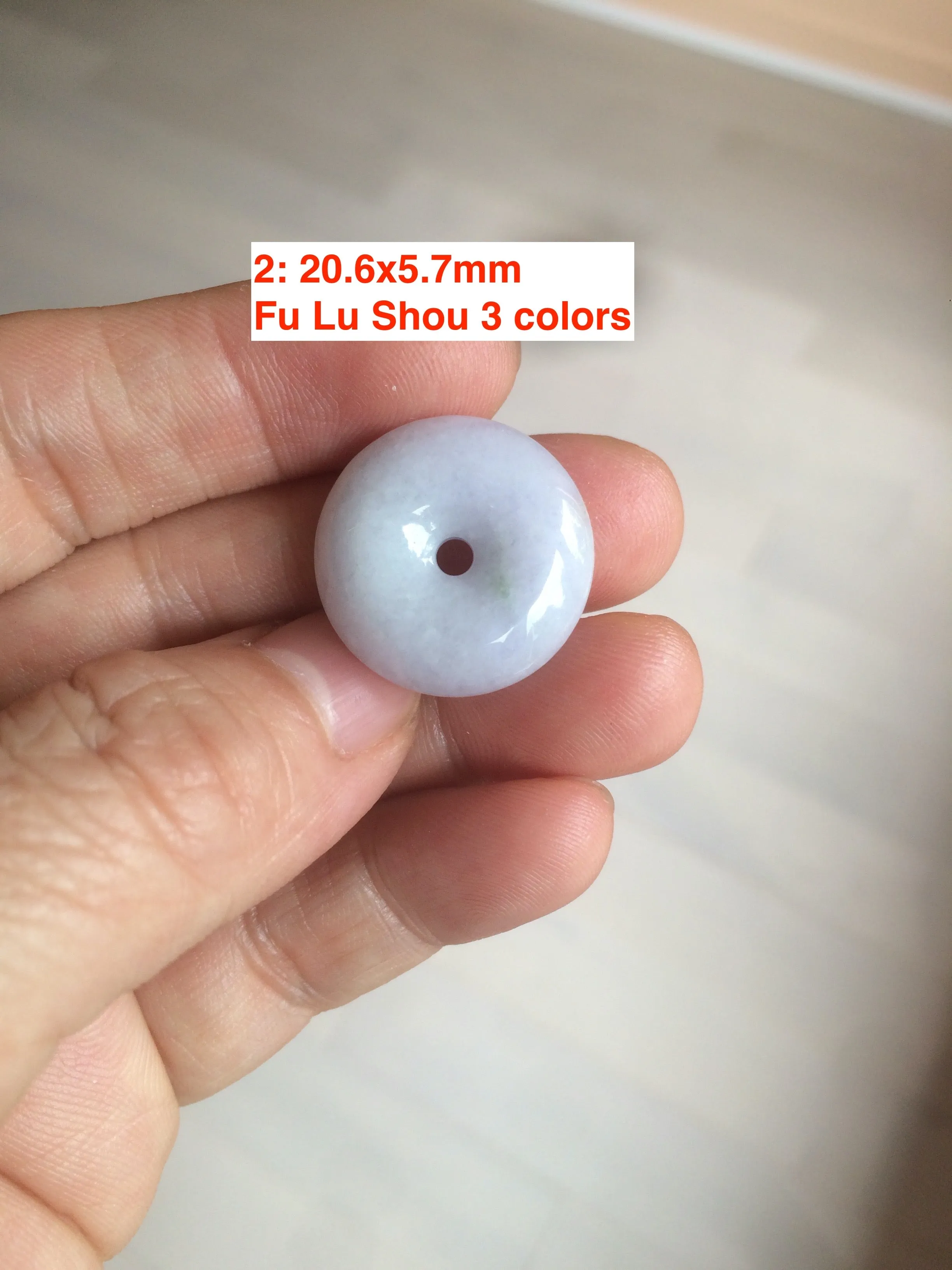 100% Natural green/white/purple jadeite Jade Safety Guardian Button(donut) Pendant/worry stone AX29