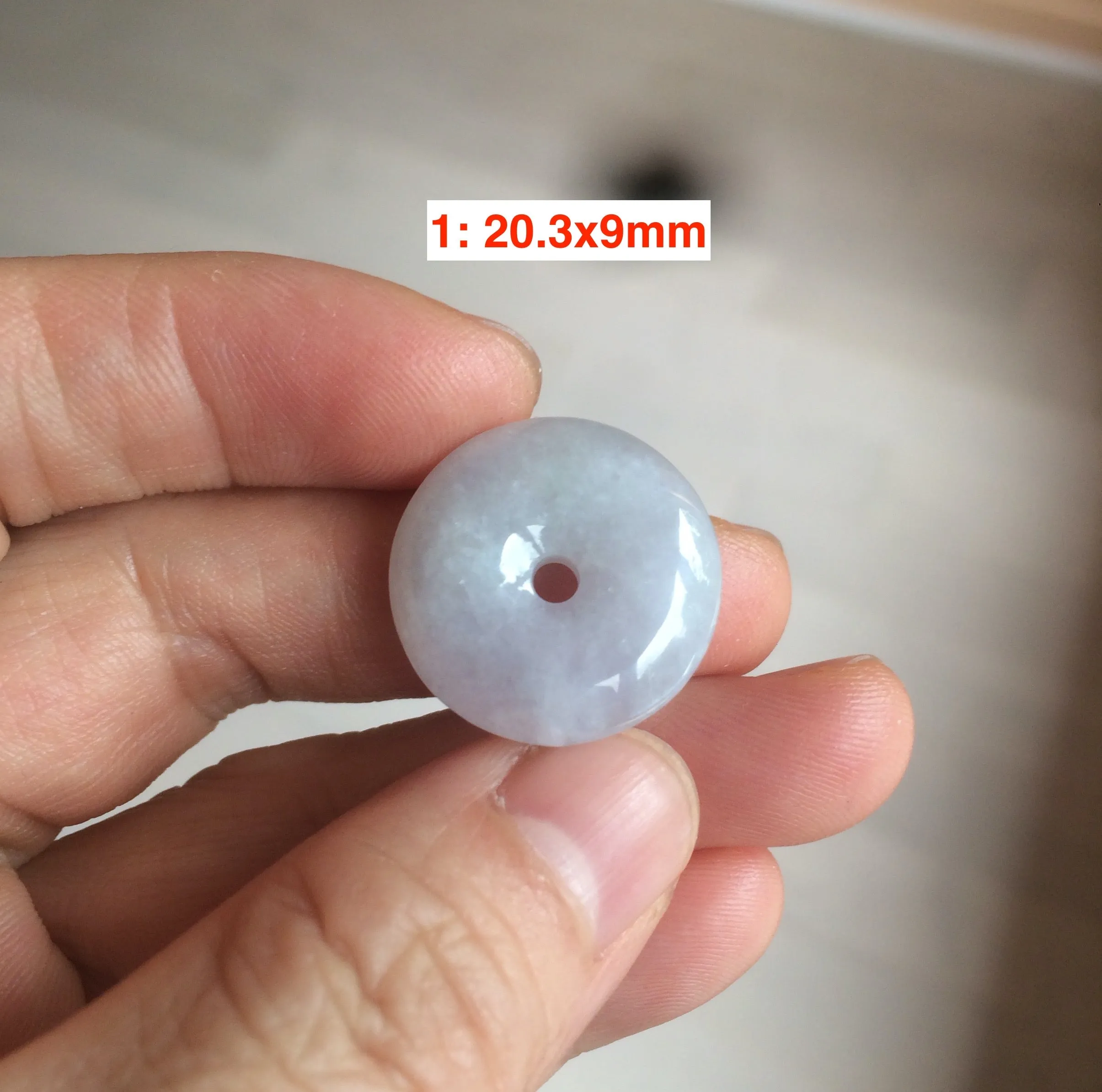 100% Natural green/white/purple jadeite Jade Safety Guardian Button(donut) Pendant/worry stone AX29