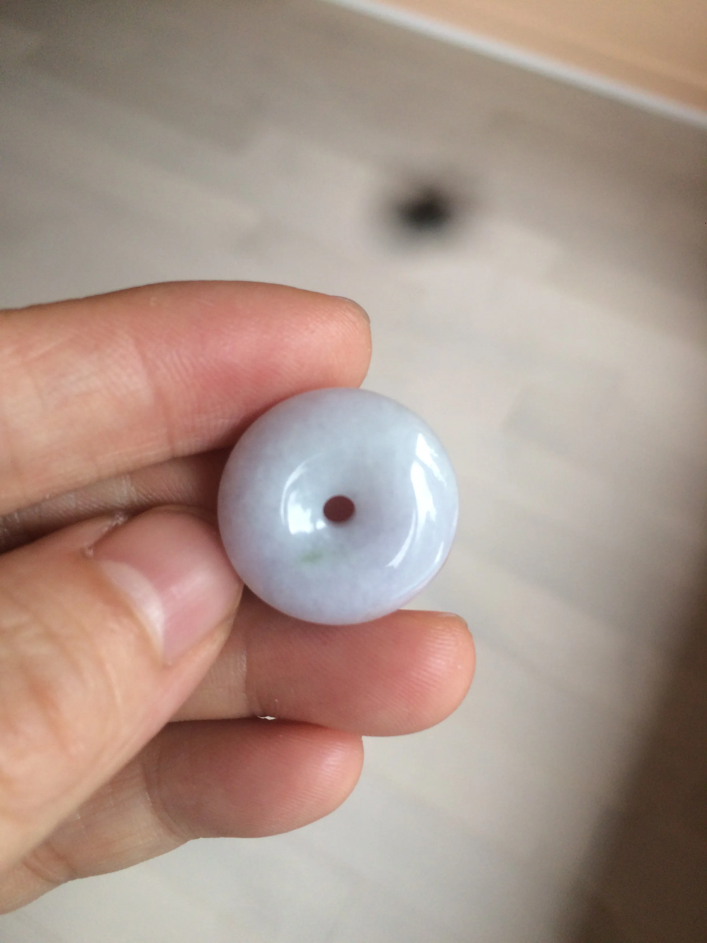 100% Natural green/white/purple jadeite Jade Safety Guardian Button(donut) Pendant/worry stone AX29