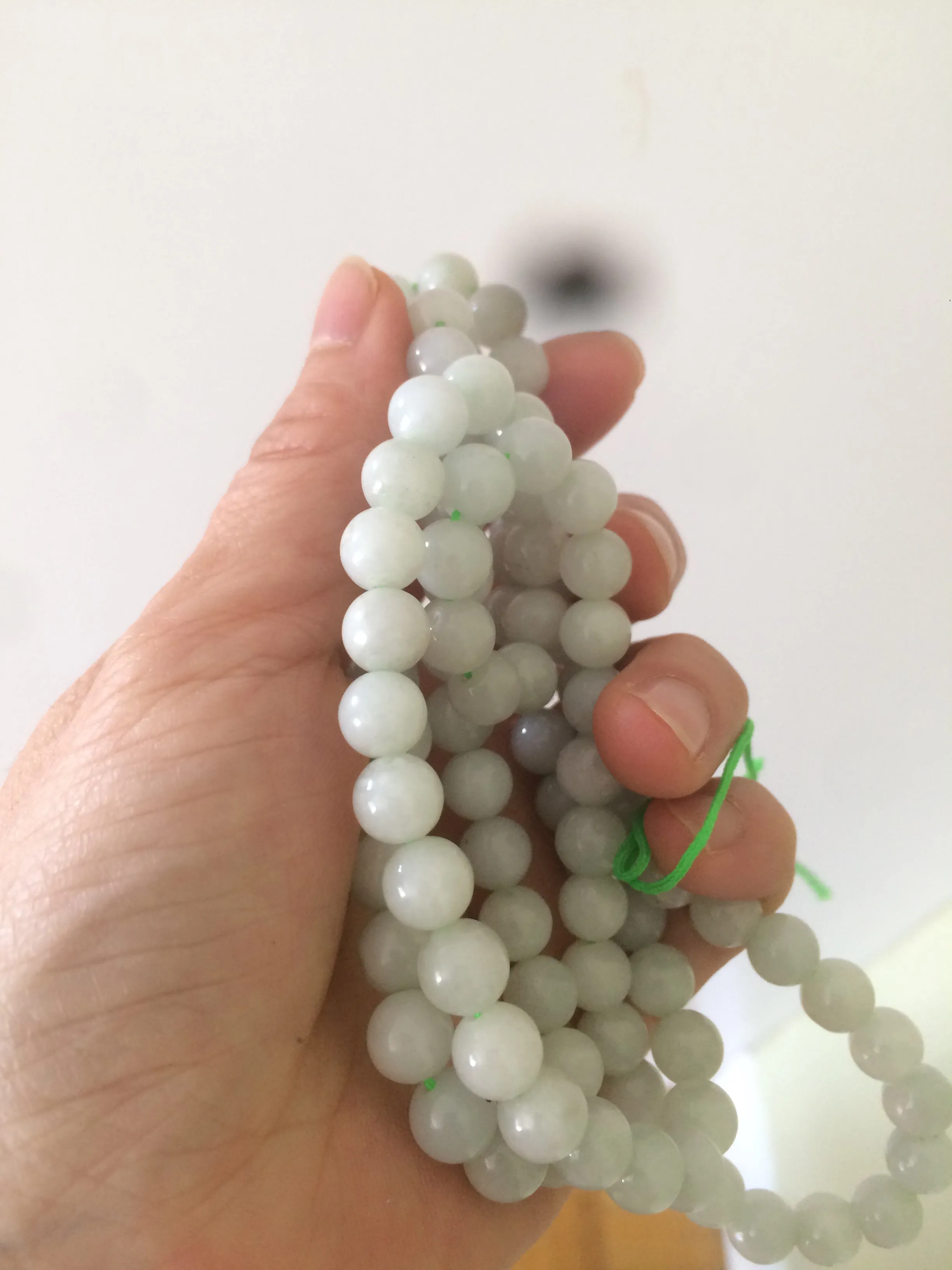 100% Natural light green Jade 8mm jadeite jade long necklaces JNecklace