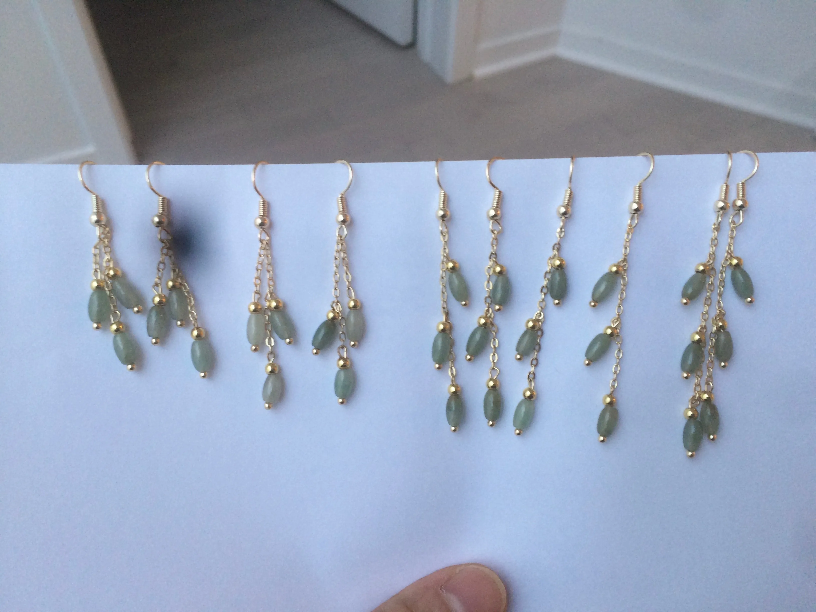 100% Natural type A green jadeite Jade beads dangling earring A(add on item, Not sale individually.)