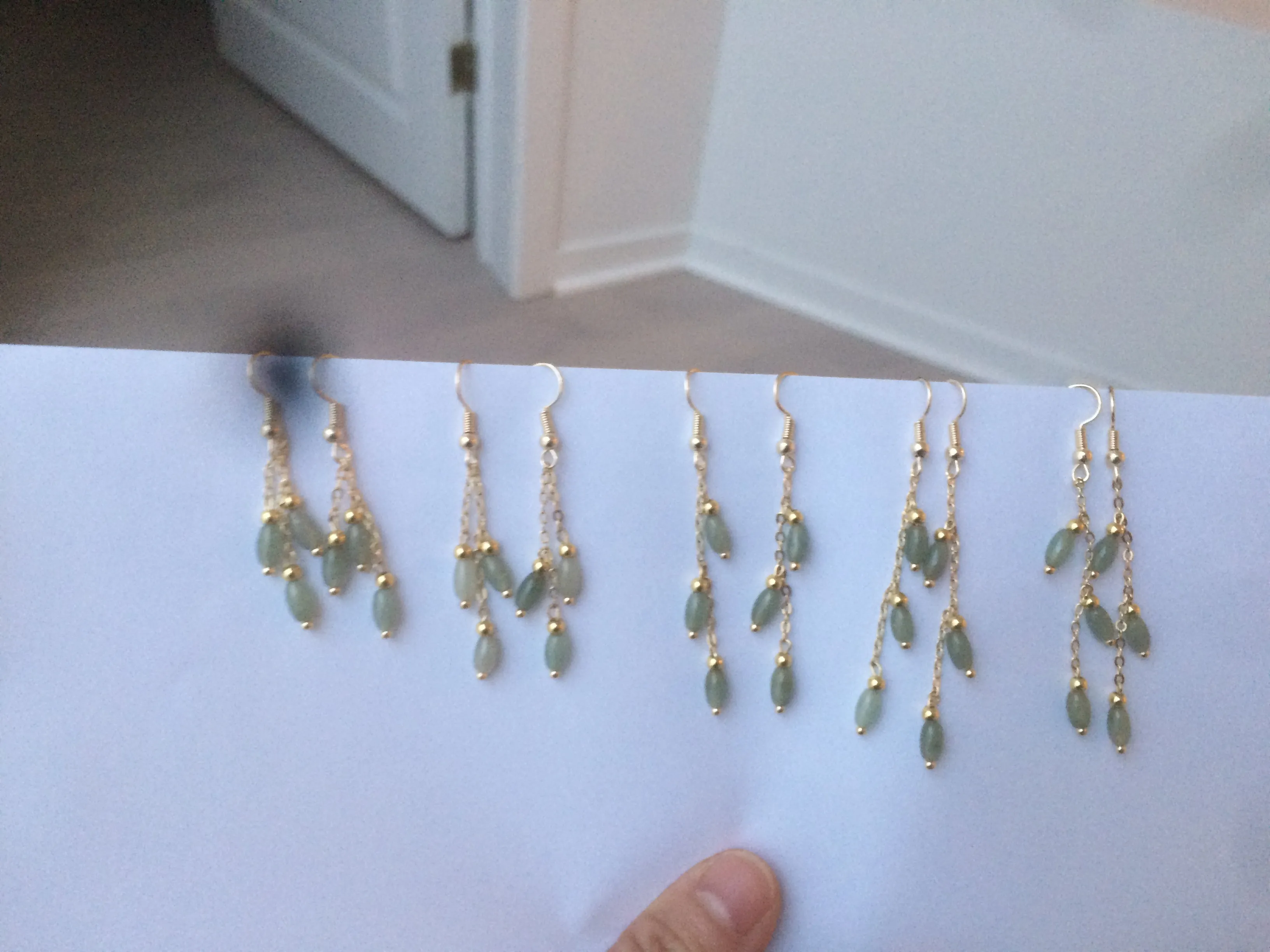 100% Natural type A green jadeite Jade beads dangling earring A(add on item, Not sale individually.)