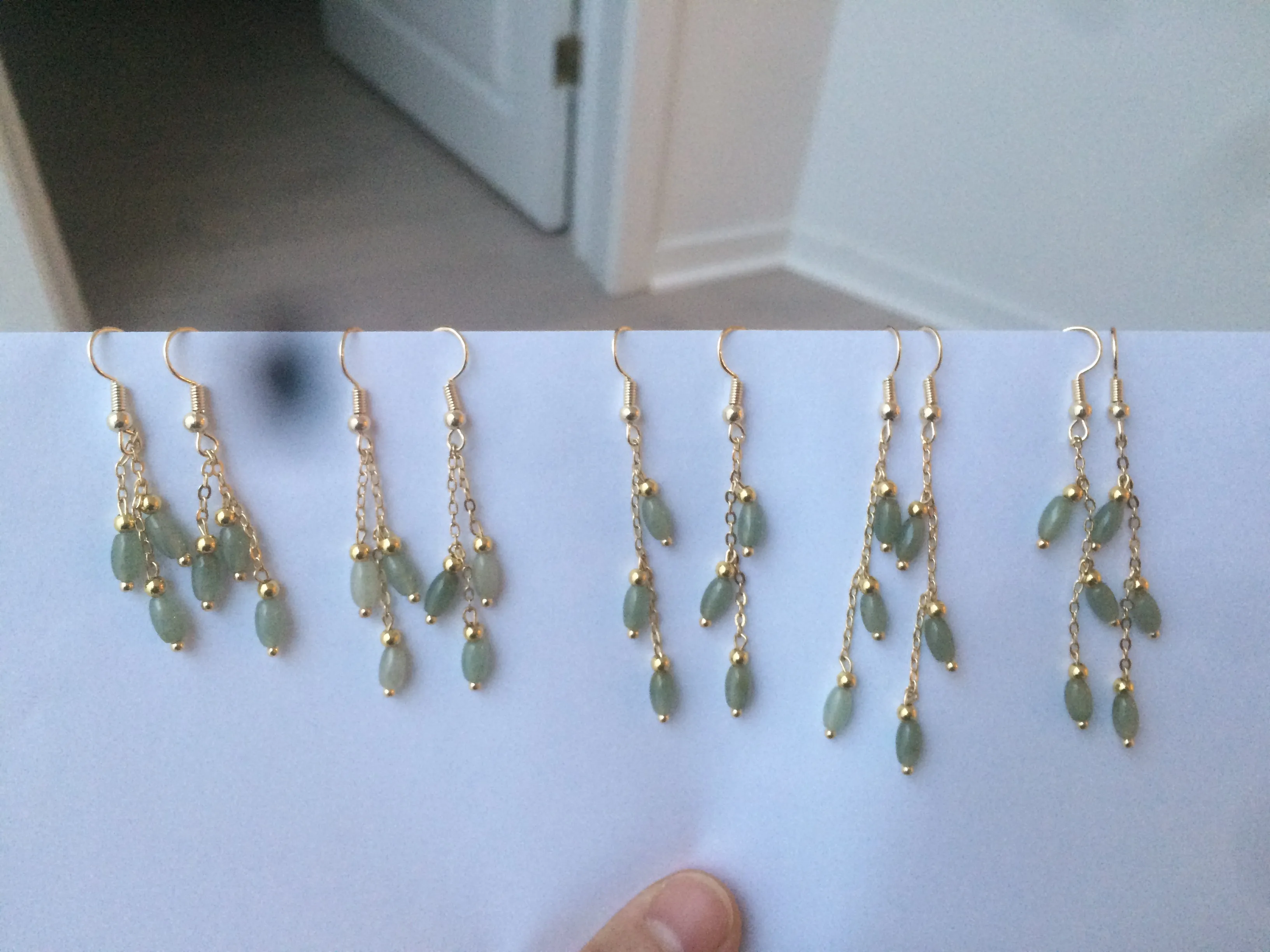 100% Natural type A green jadeite Jade beads dangling earring A(add on item, Not sale individually.)