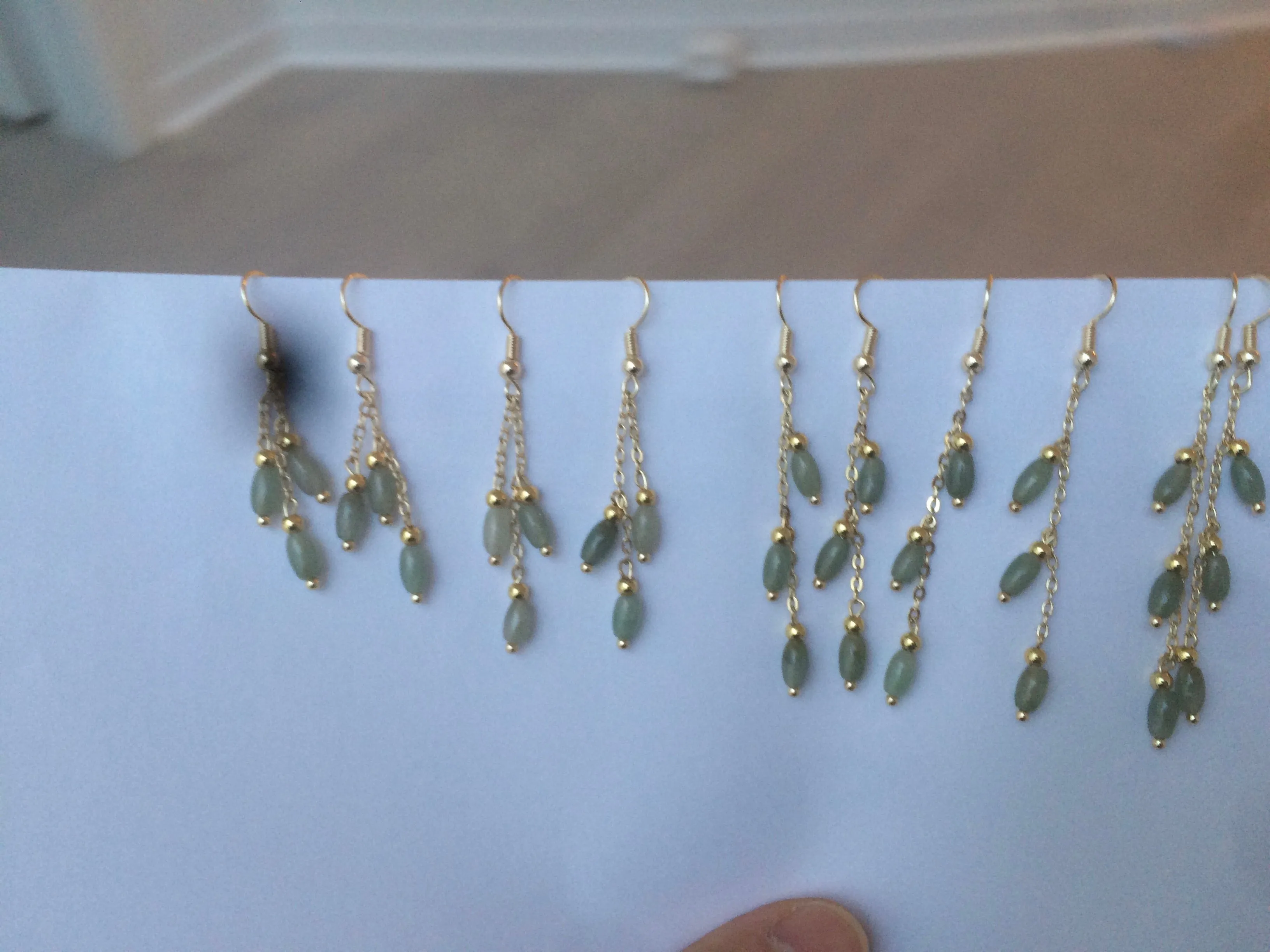 100% Natural type A green jadeite Jade beads dangling earring A(add on item, Not sale individually.)