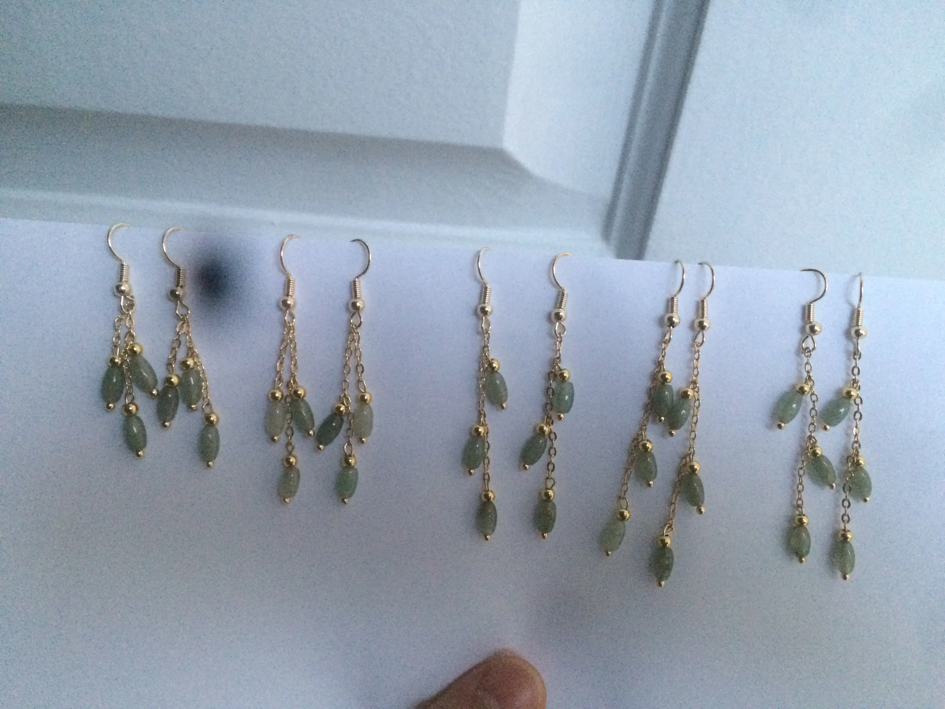 100% Natural type A green jadeite Jade beads dangling earring A(add on item, Not sale individually.)