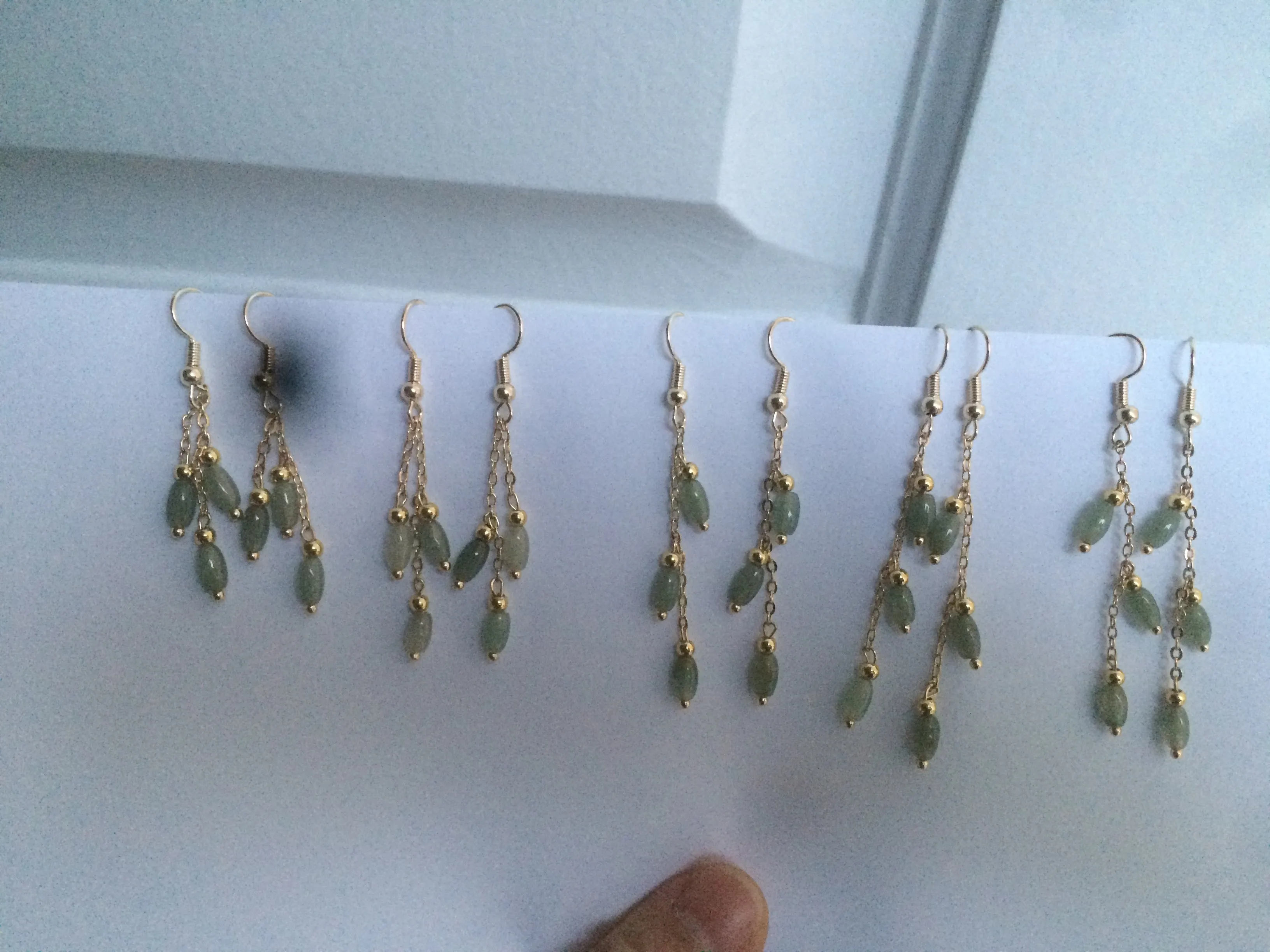 100% Natural type A green jadeite Jade beads dangling earring A(add on item, Not sale individually.)