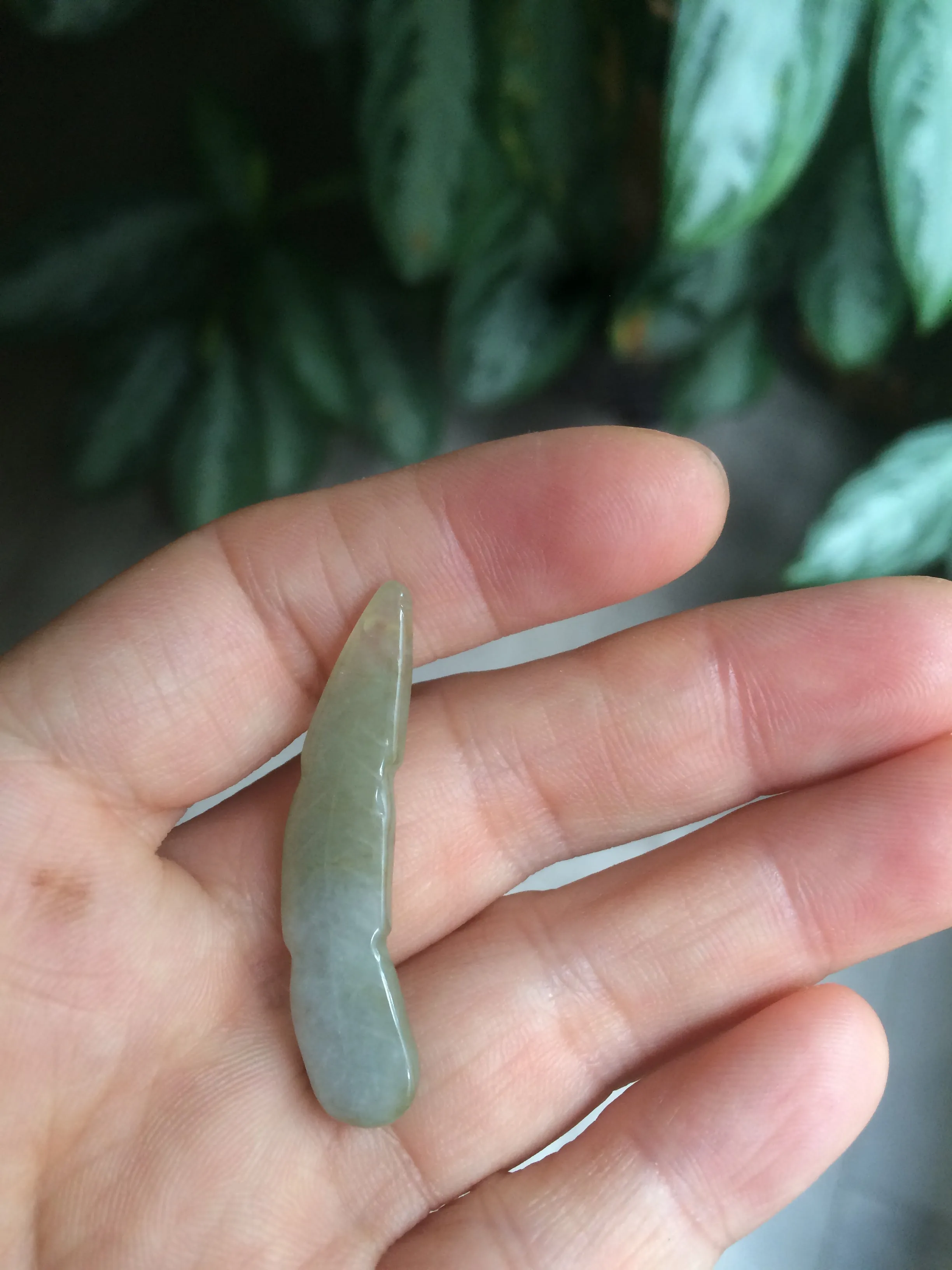 100% Natural type A light green/white jadeite Jade feather pendant AB Add on item, not sale individually.