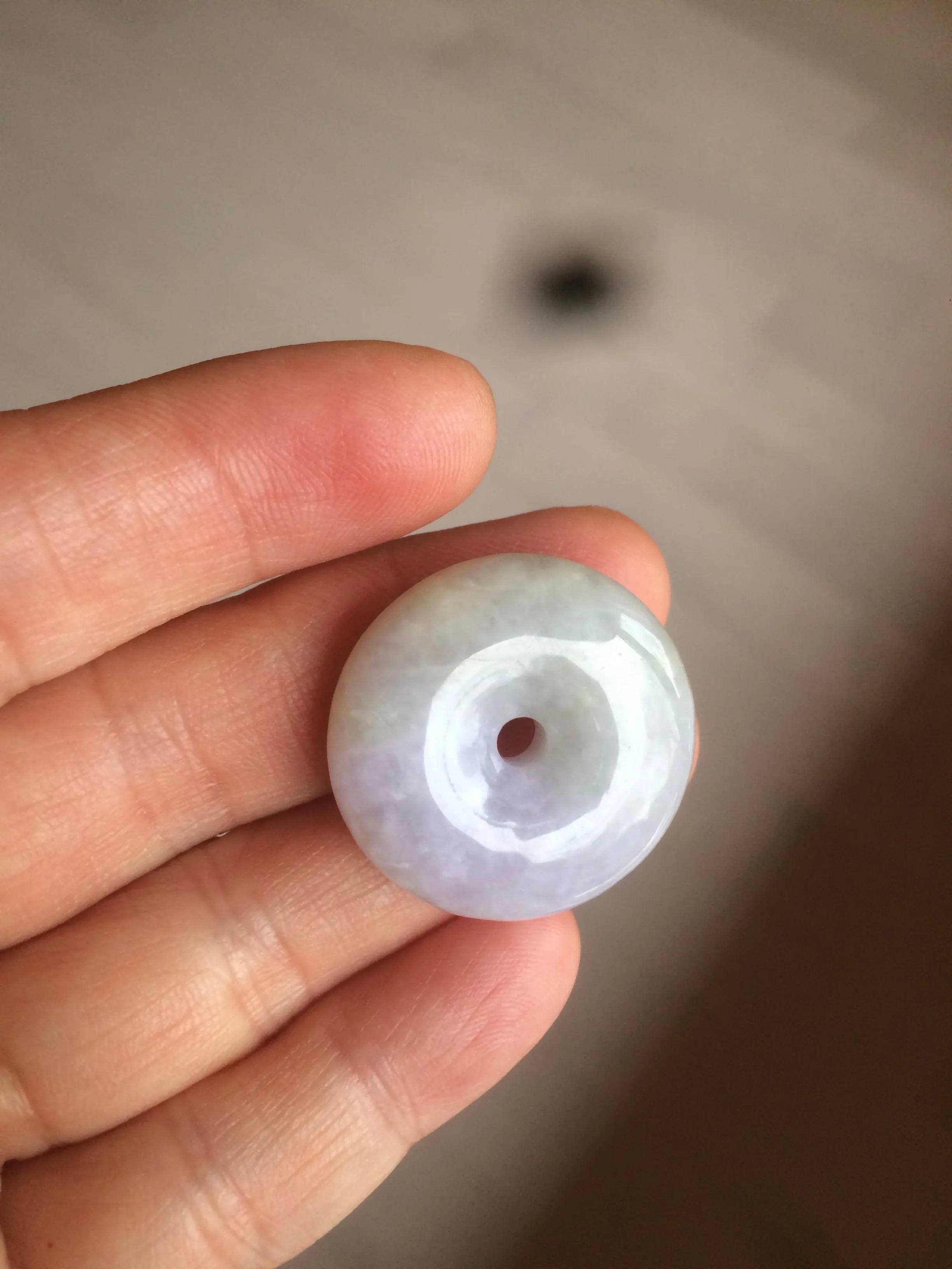 100% natural type A purple/gray/green jadeite jade safety donut pendant necklace AF25