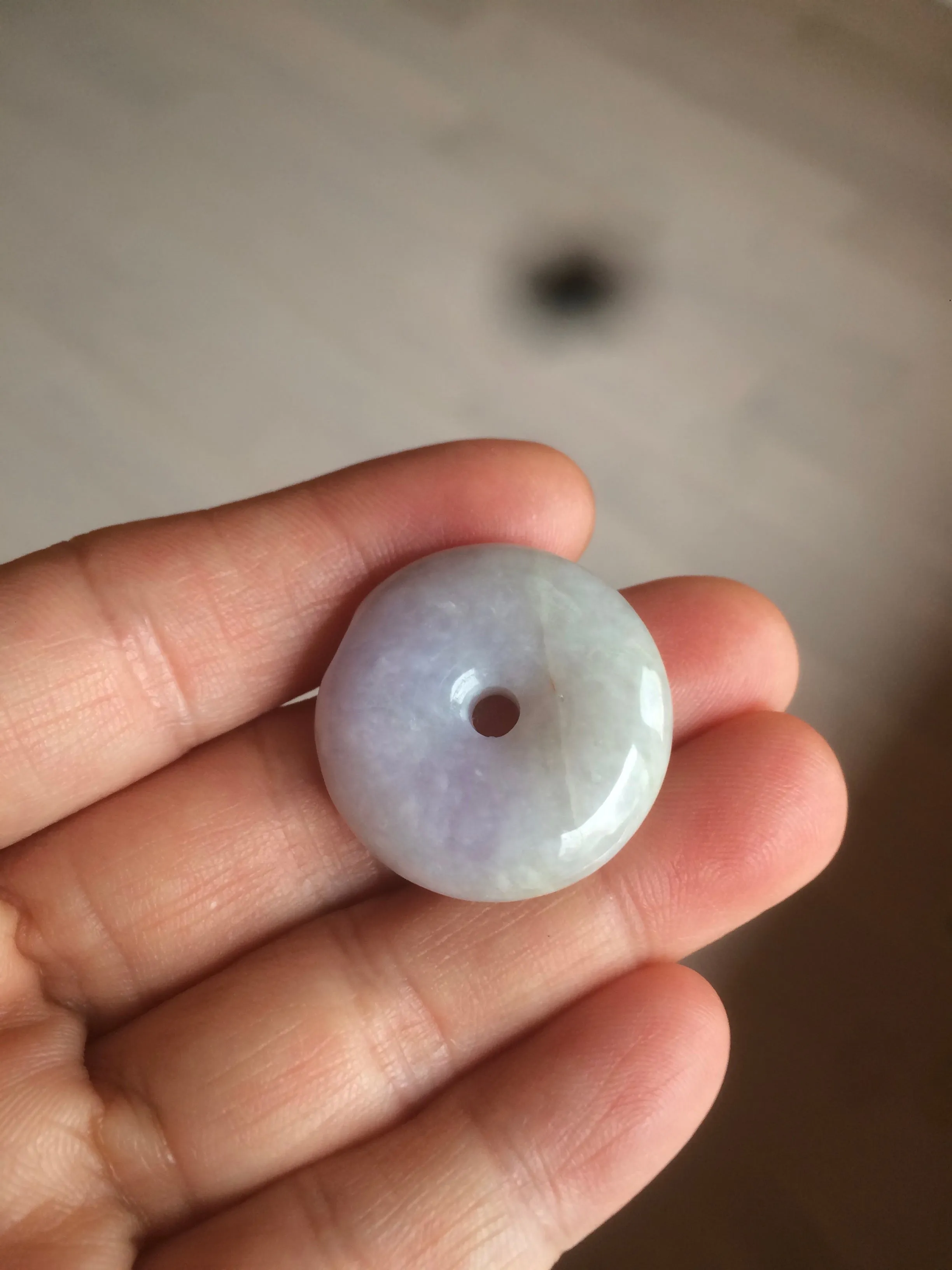 100% natural type A purple/gray/green jadeite jade safety donut pendant necklace AF25