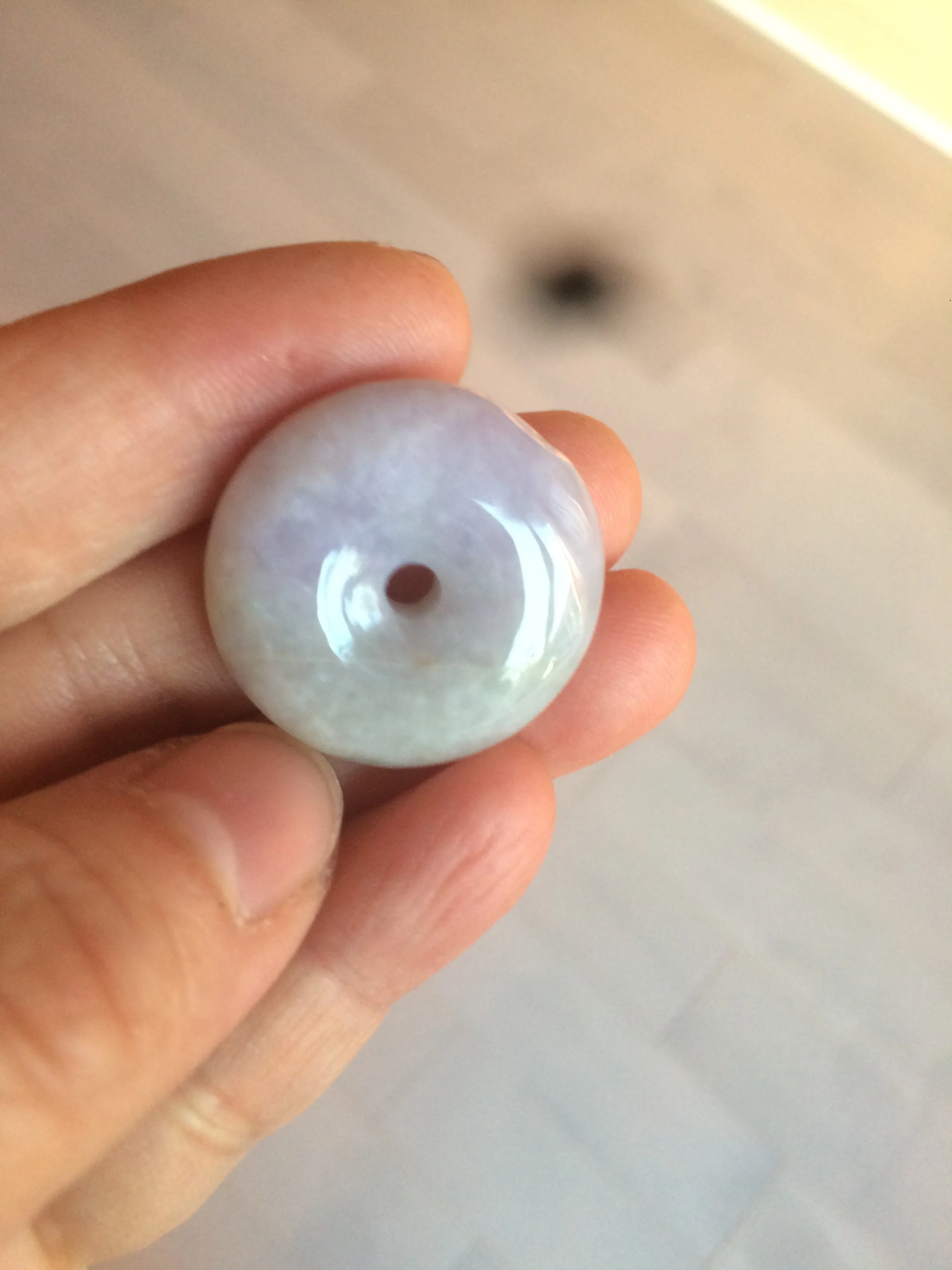 100% natural type A purple/gray/green jadeite jade safety donut pendant necklace AF25