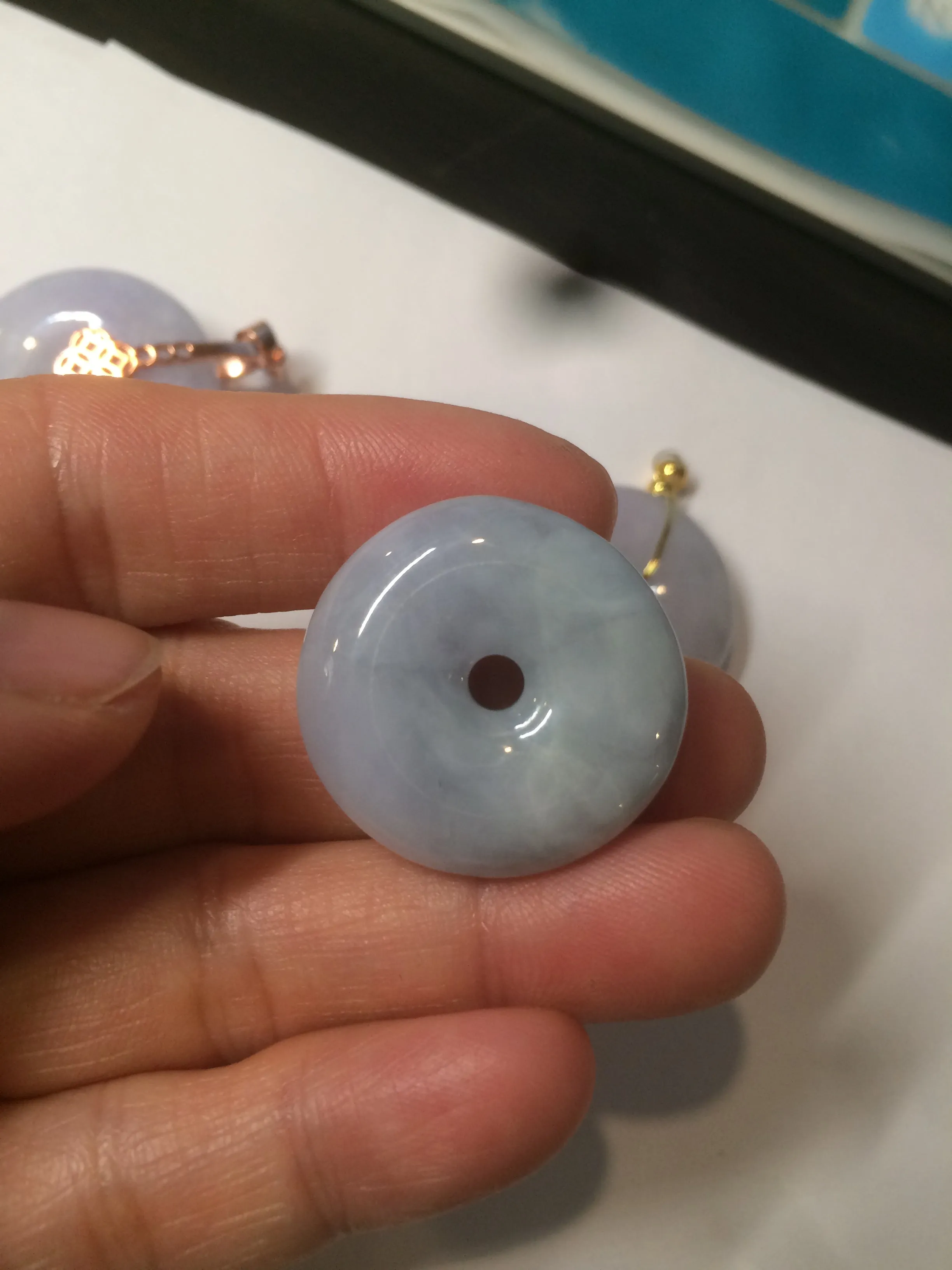 100% natural type A purple/gray/green jadeite jade safety donut pendant necklace AF25