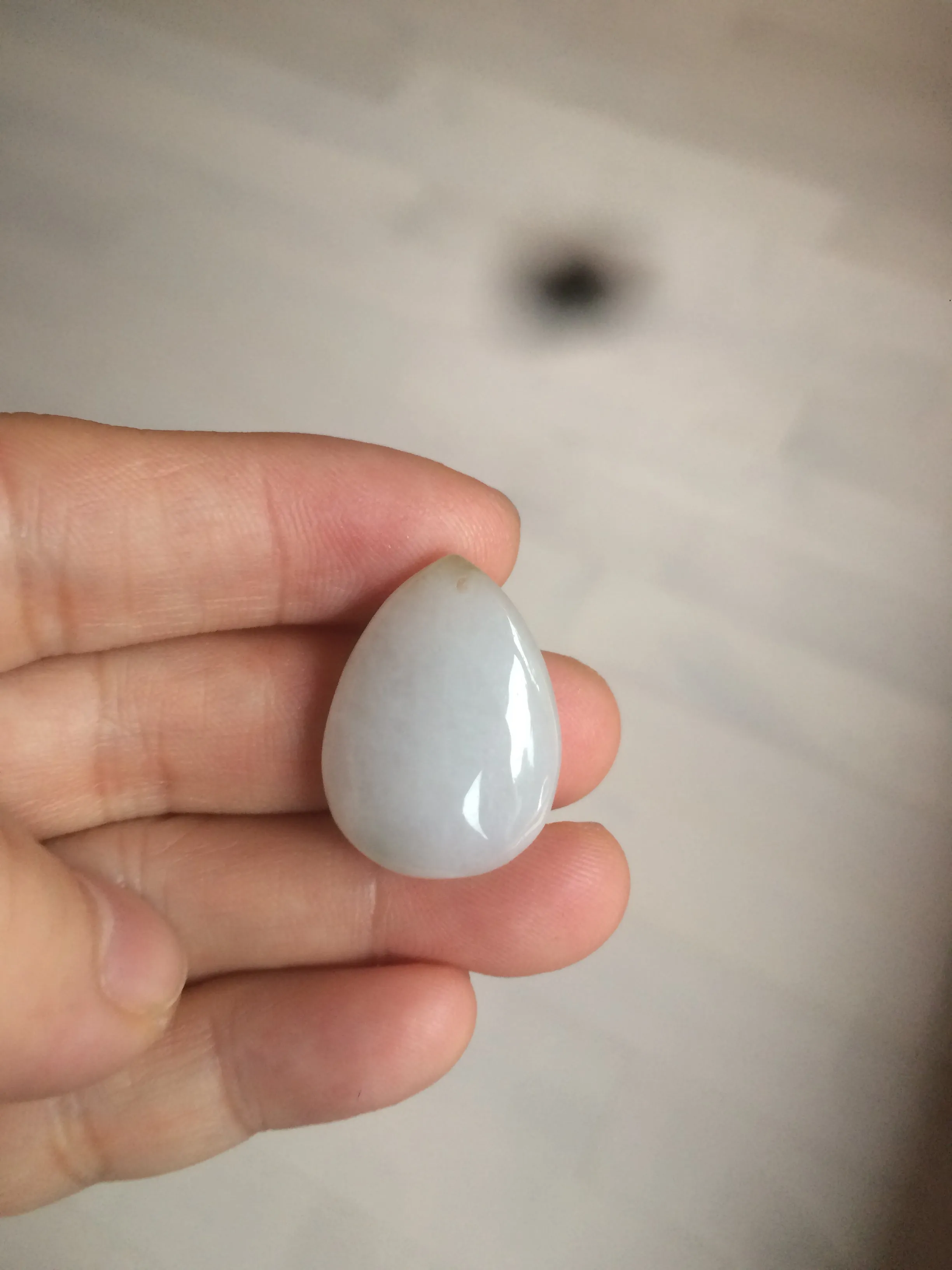 100% natural white type A jadeite jade water drop pendant AX36