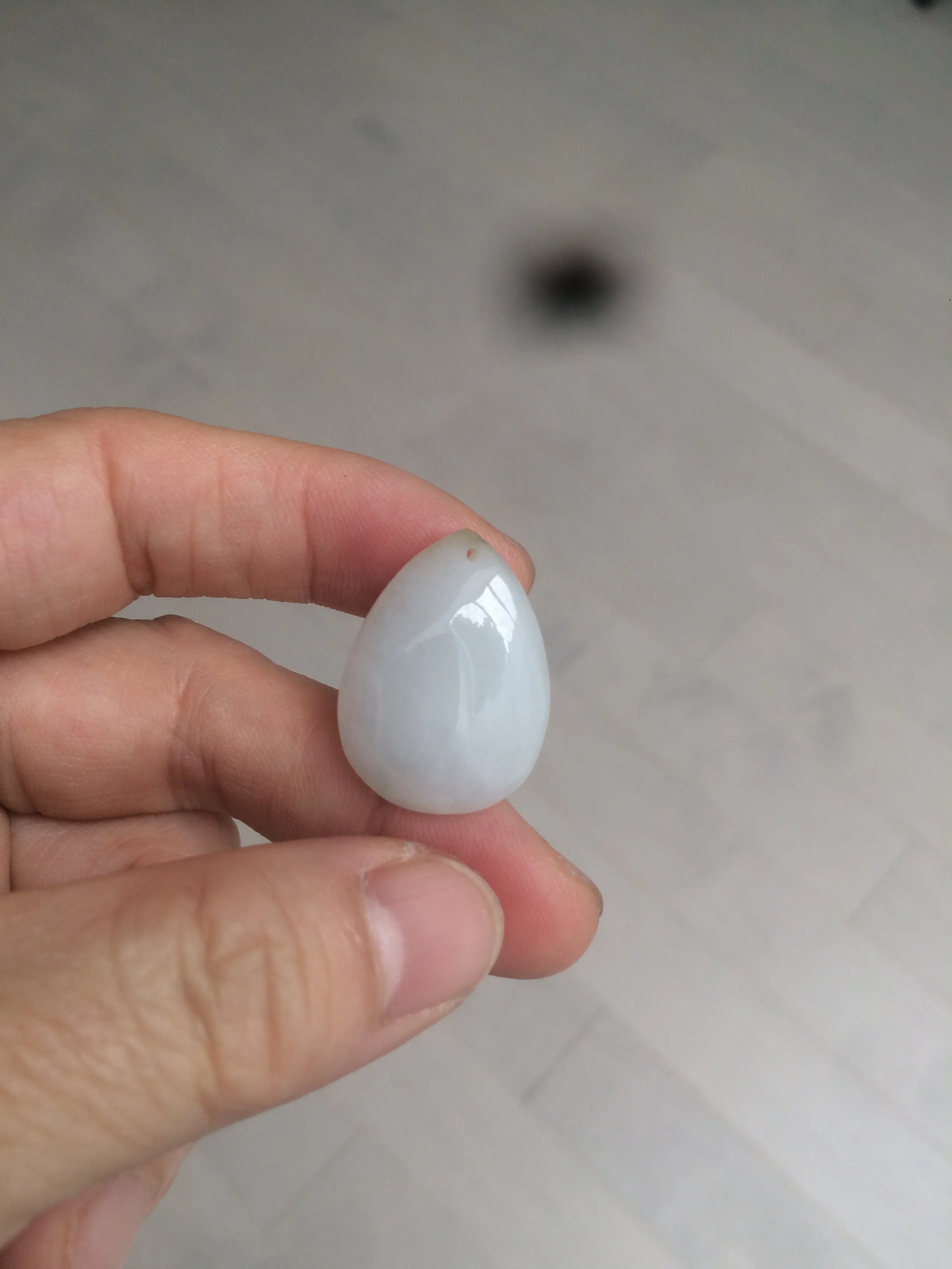 100% natural white type A jadeite jade water drop pendant AX36