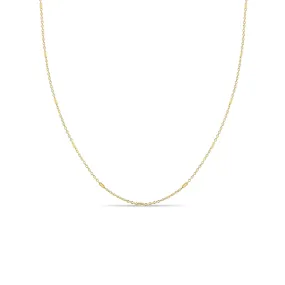 14k Tiny Bar and Cable Chain Necklace