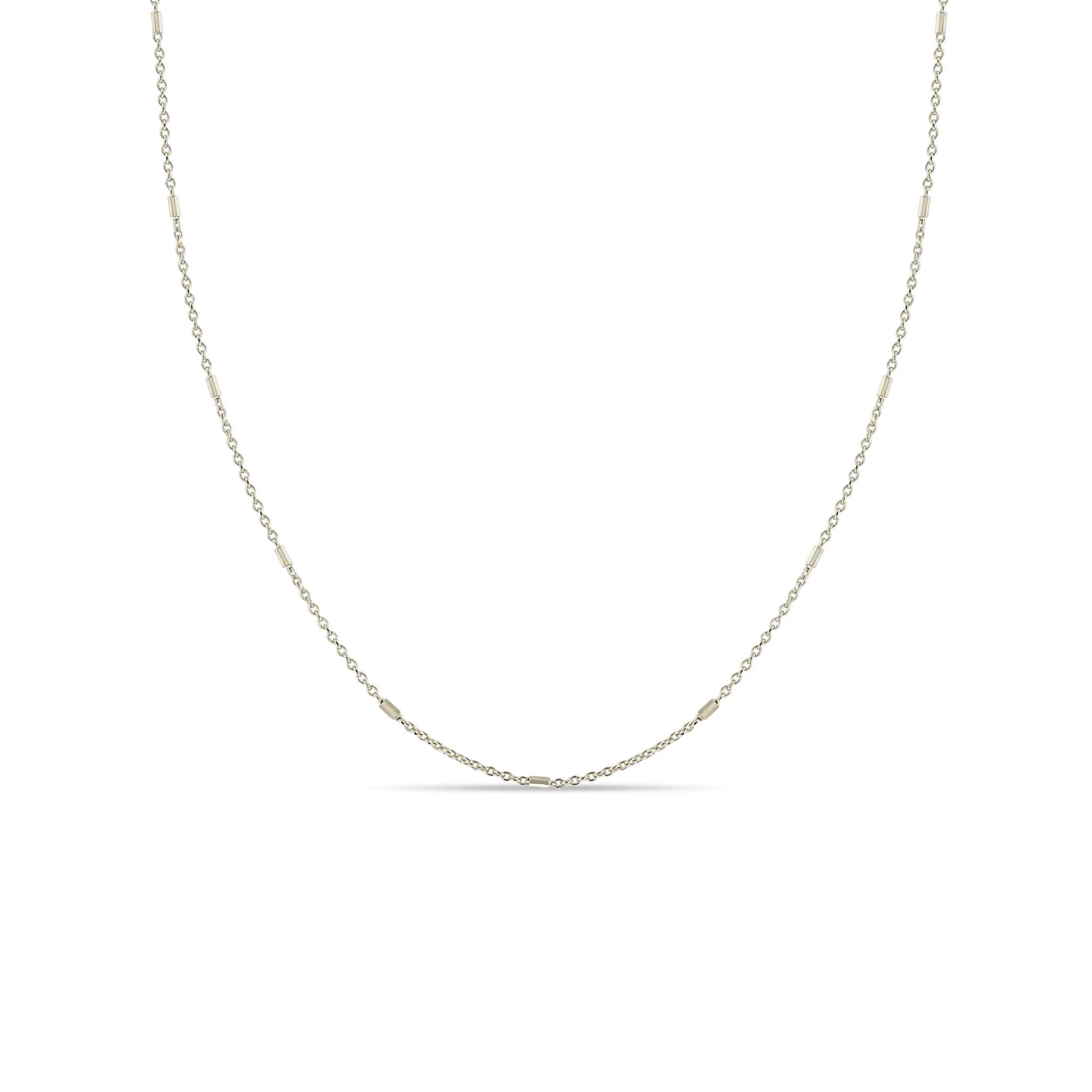 14k Tiny Bar and Cable Chain Necklace