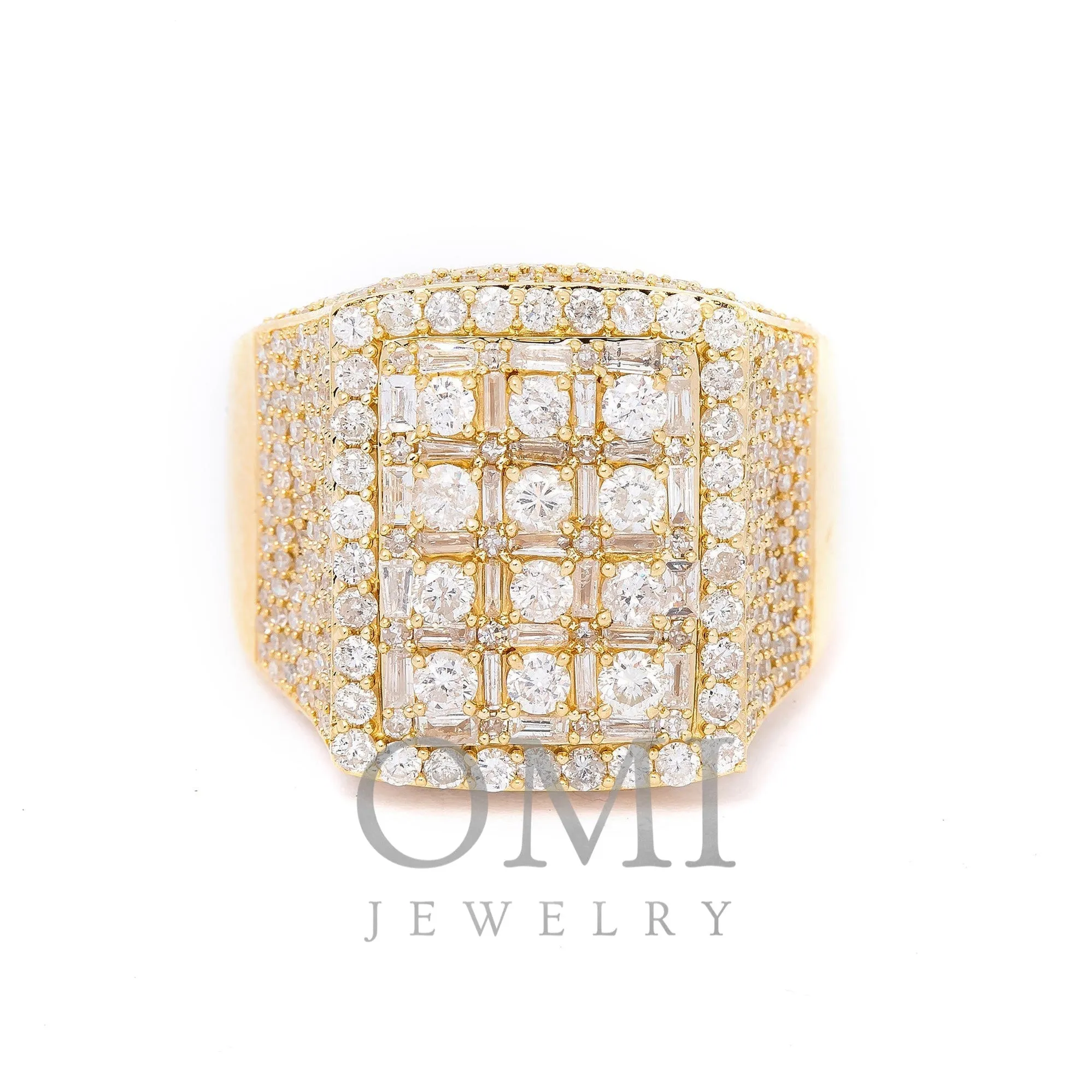 14K YELLOW GOLD BAGUETTE DIAMOND RING 3.21 CT