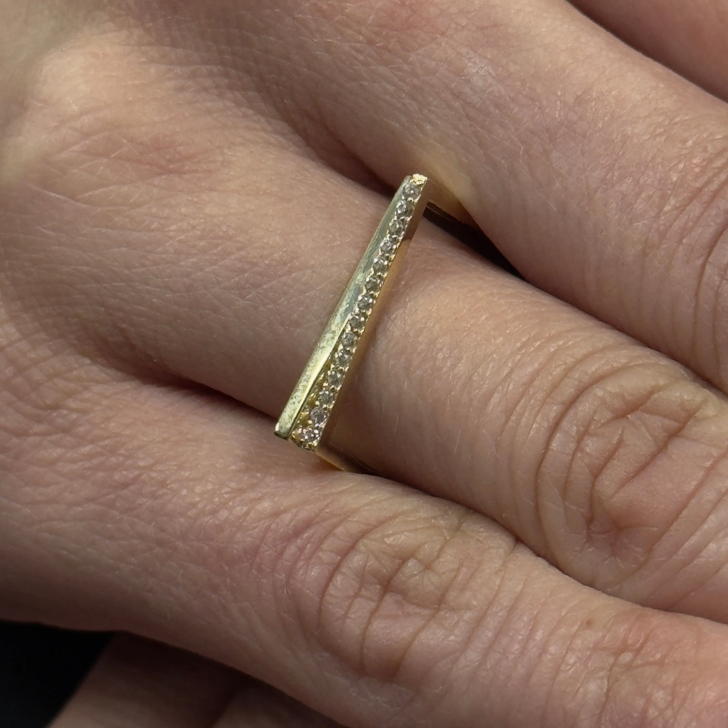 14K Yellow gold bar ring-227418