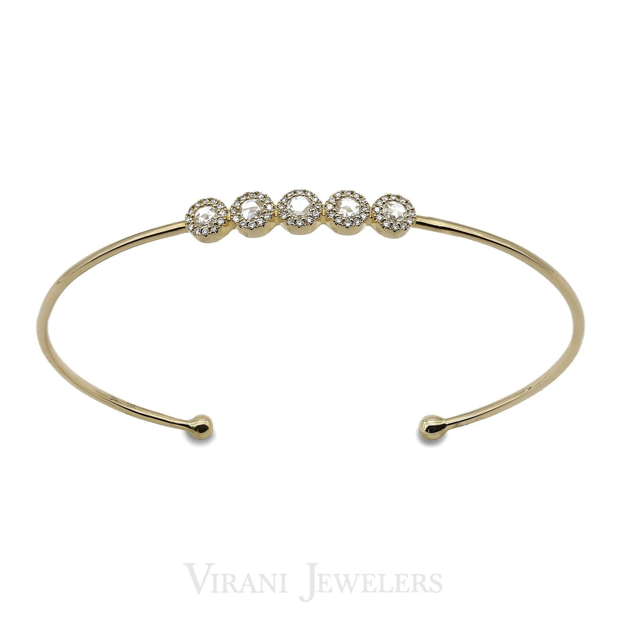 14K Yellow Gold Diamond Bangle W/ 0.39ct Diamonds