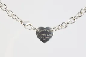 16" Tiffany & Co. Silver Return to Tiffany Heart Chain Choker Necklace (52.65g.)