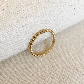 18k Gold Filled Beaded Band Ring