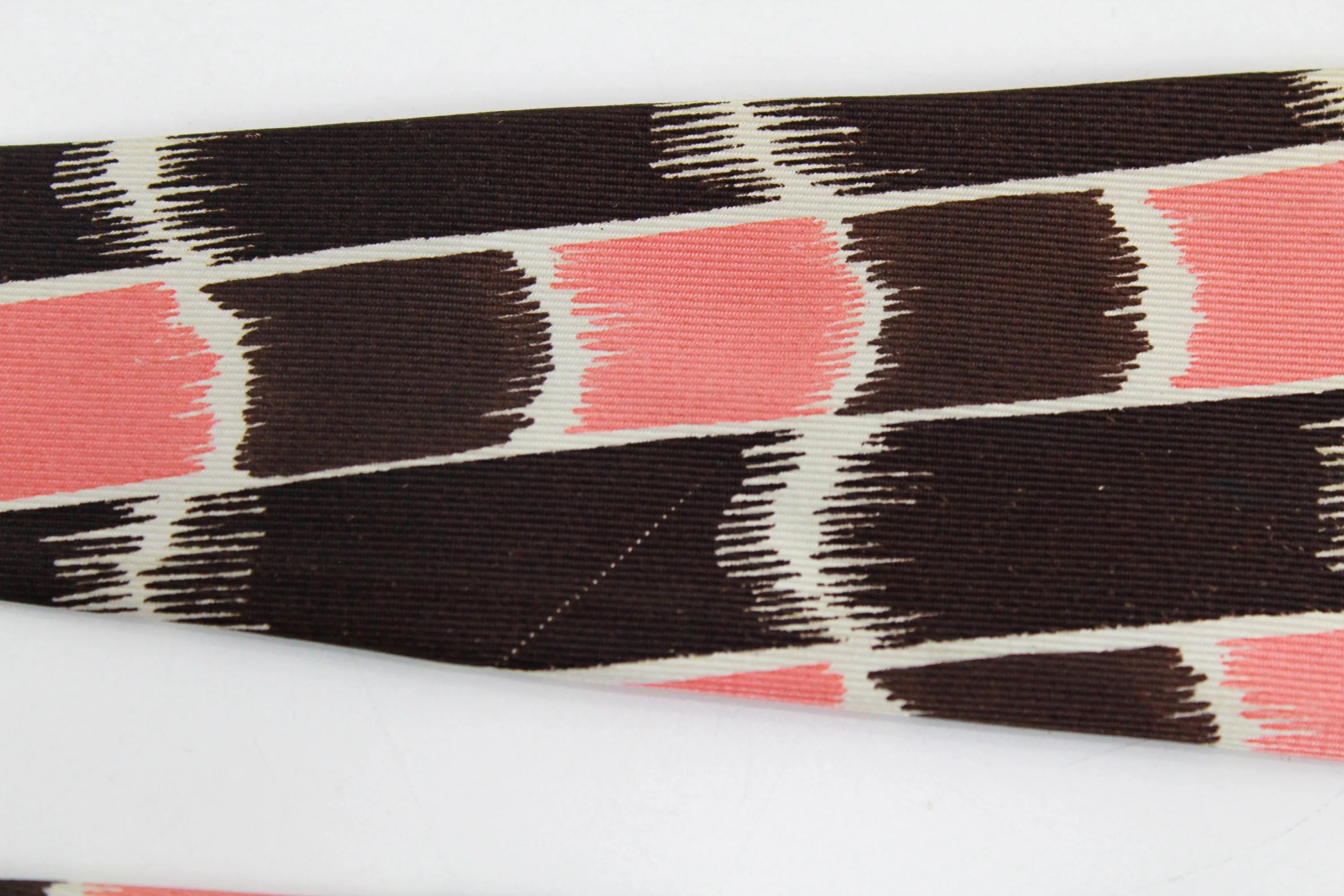 1940s Rayon Wide Necktie, Brown and Pink Abstract Print