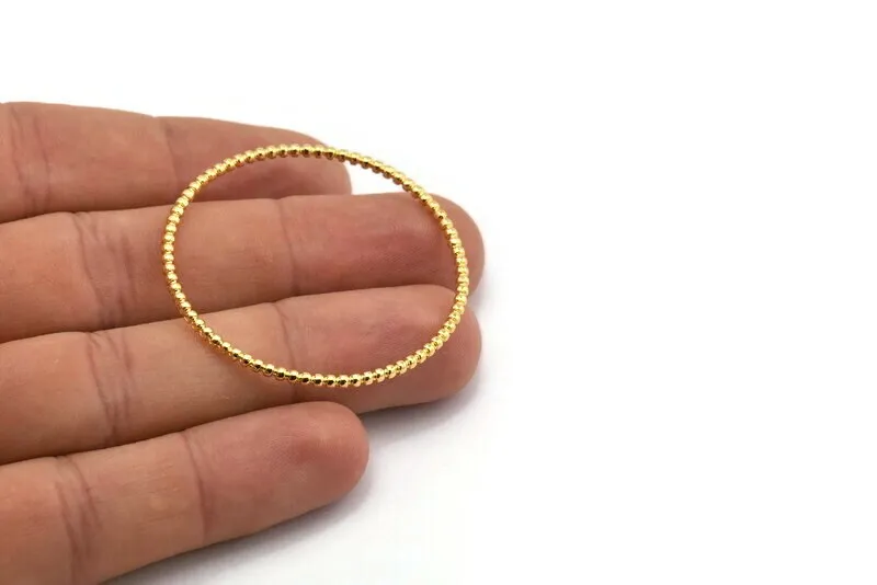 44mm Circle Connectors, Gold Plated Brass Circle Connector (44x2x2mm) N1738