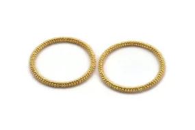 46mm Circle Connectors, Gold Plated Brass Circle Connectors (46x4x4mm) N1736