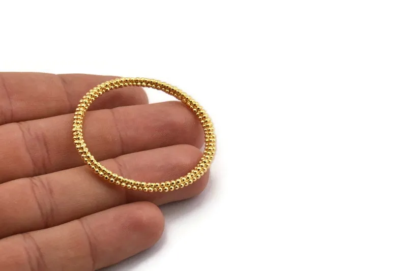 46mm Circle Connectors, Gold Plated Brass Circle Connectors (46x4x4mm) N1736