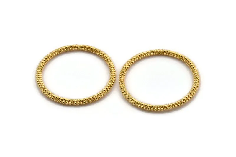 46mm Circle Connectors, Gold Plated Brass Circle Connectors (46x4x4mm) N1736