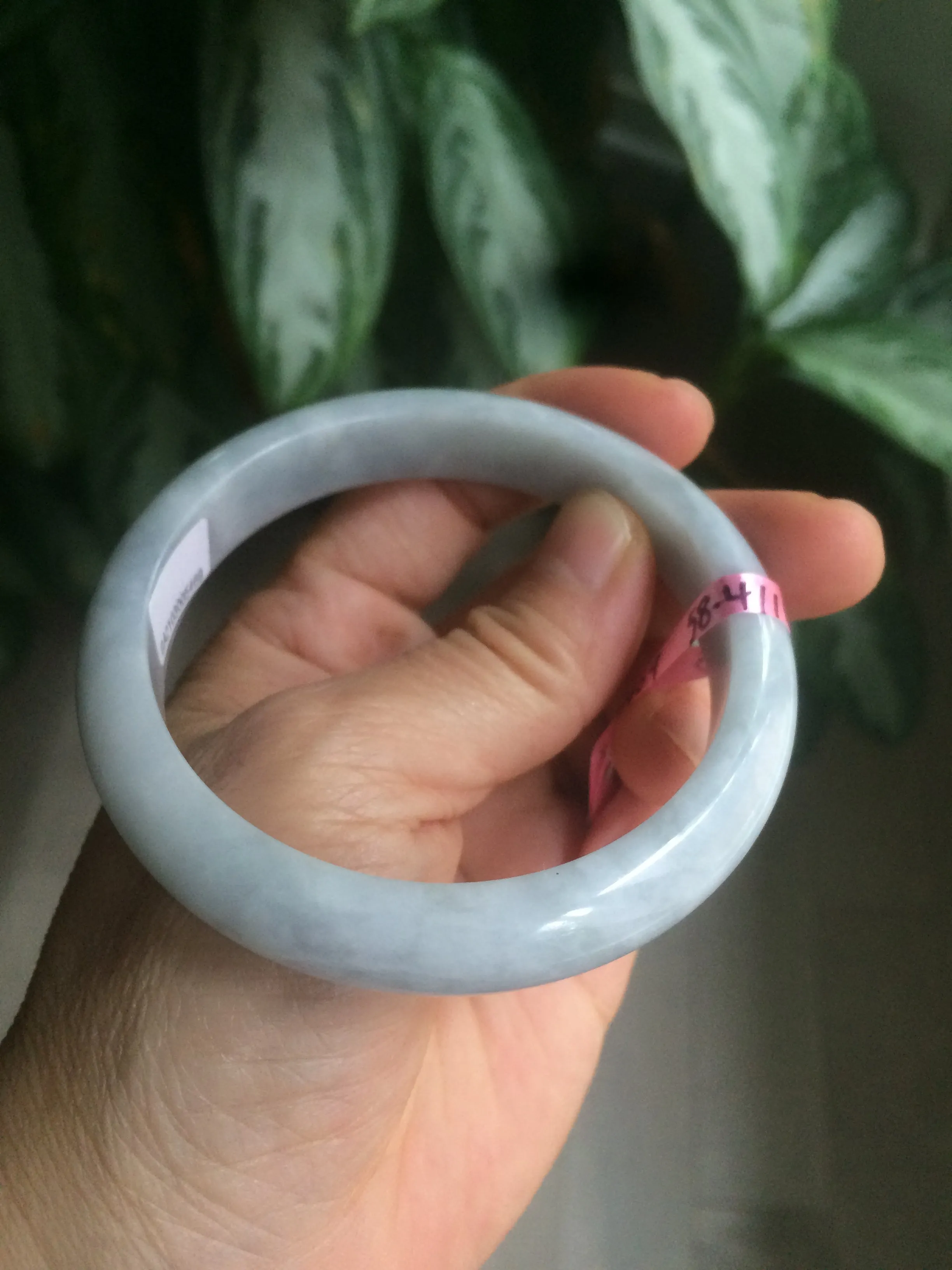 58.4mm certificated Type A 100% Natural light purple/gray/white Jadeite Jade bangle AB20-5469