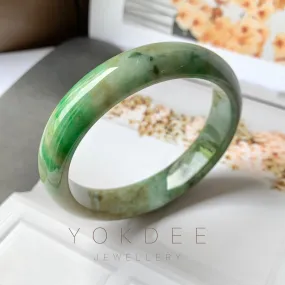 58.7mm A-Grade Natural Multi-Colour Jadeite Modern Round Bangle No.330021