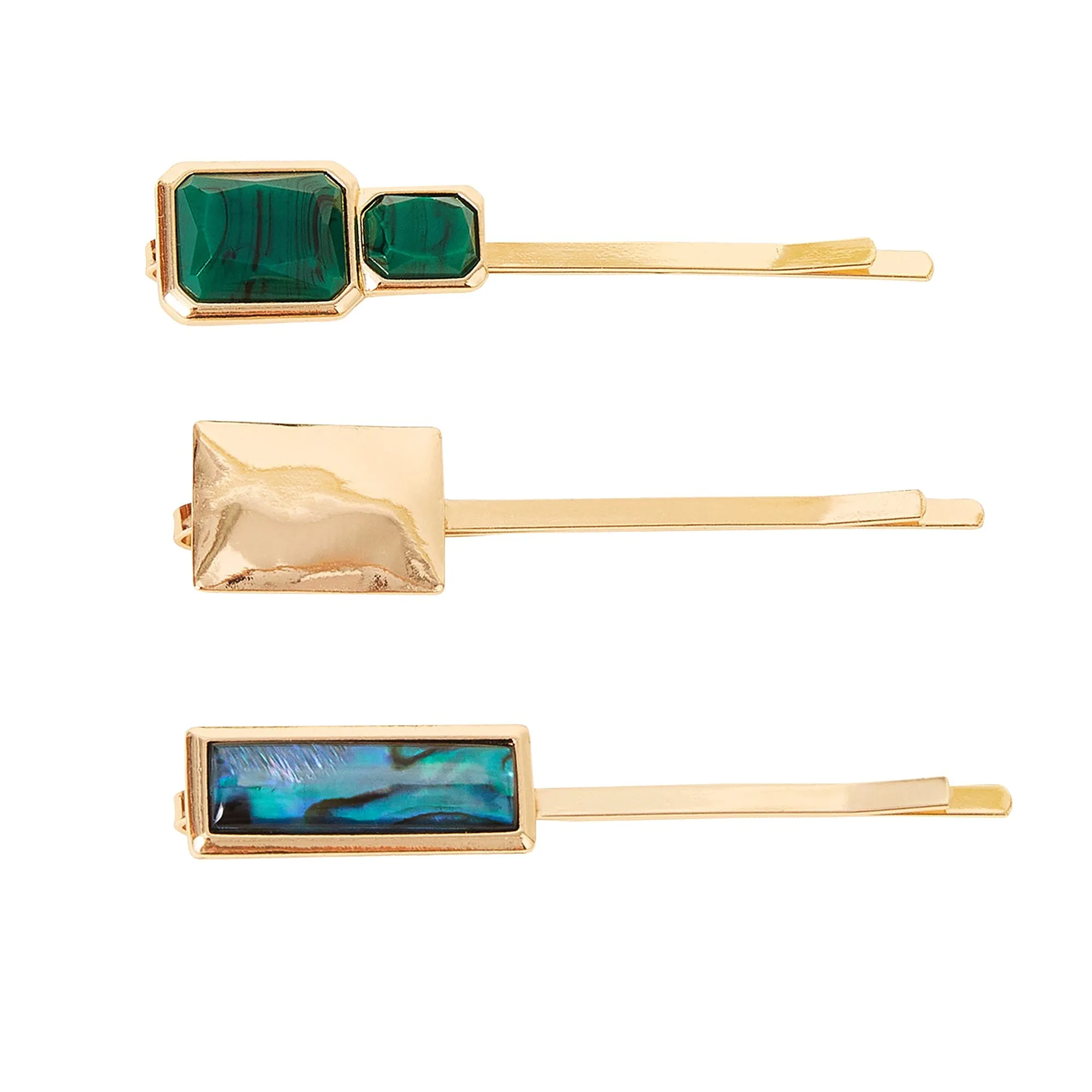 Accessorize London Square Embellished Hair Slides Set Of Three