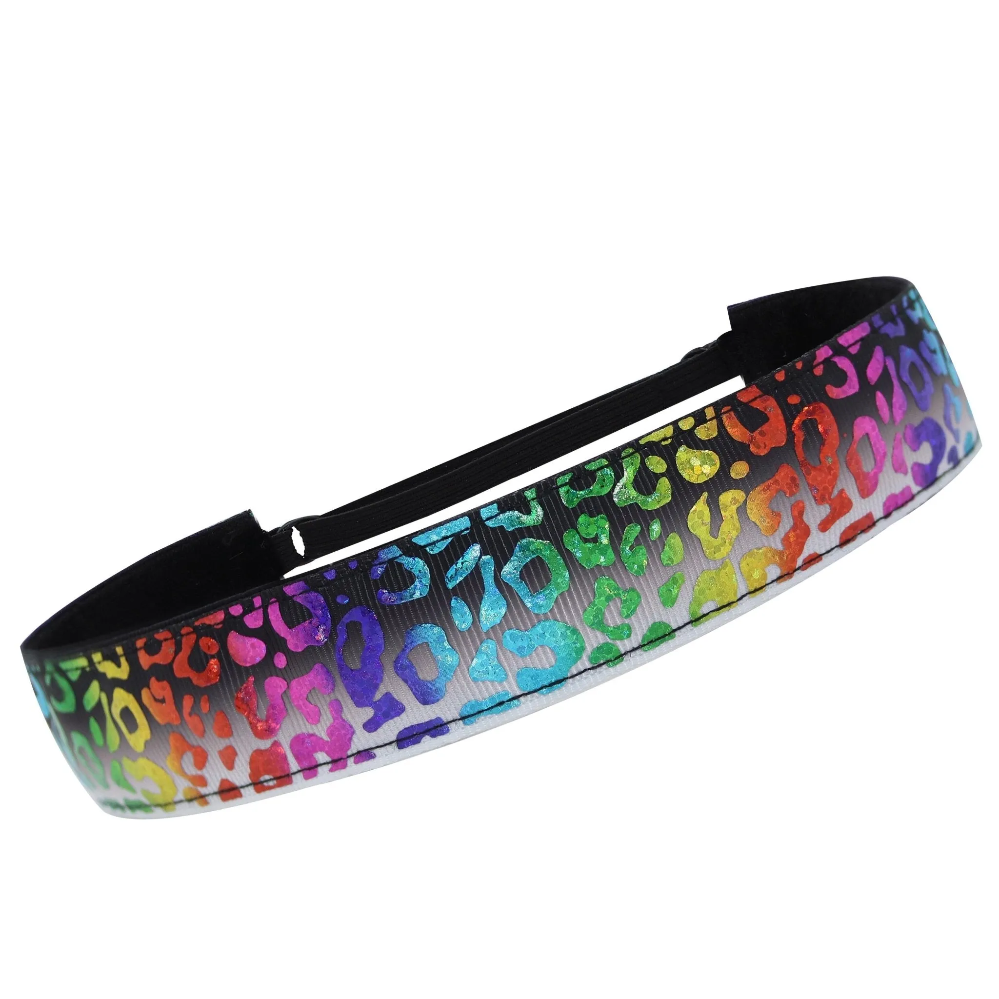 Adjustable No Slip Metallic Print Headband - Cheetah