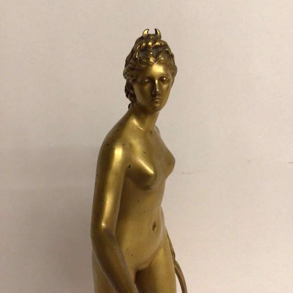 After Houdon Gilt Bronze of Diana