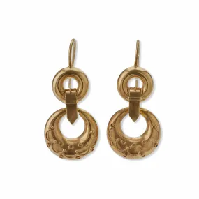 Antique 15K Gold Pendant Earrings