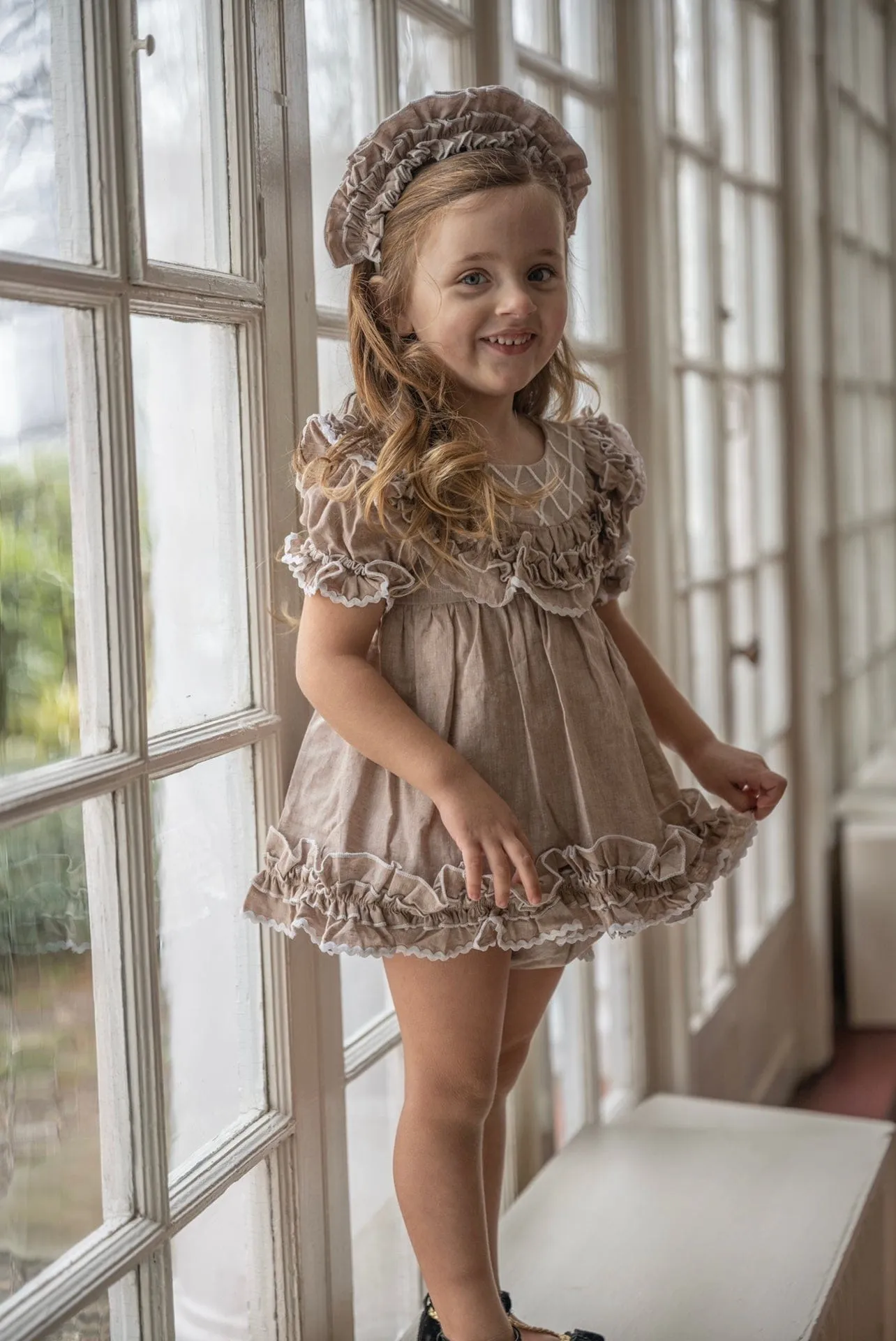 Ashlyn Tan Linen Top and Shorts Set