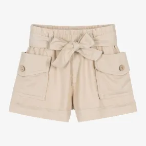 Beige Dual Pocket Shorts