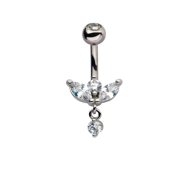 Belly Ring - Cubic Zirconia Drop