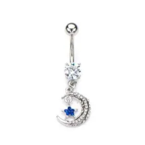 Belly Ring - Moon Star Drop