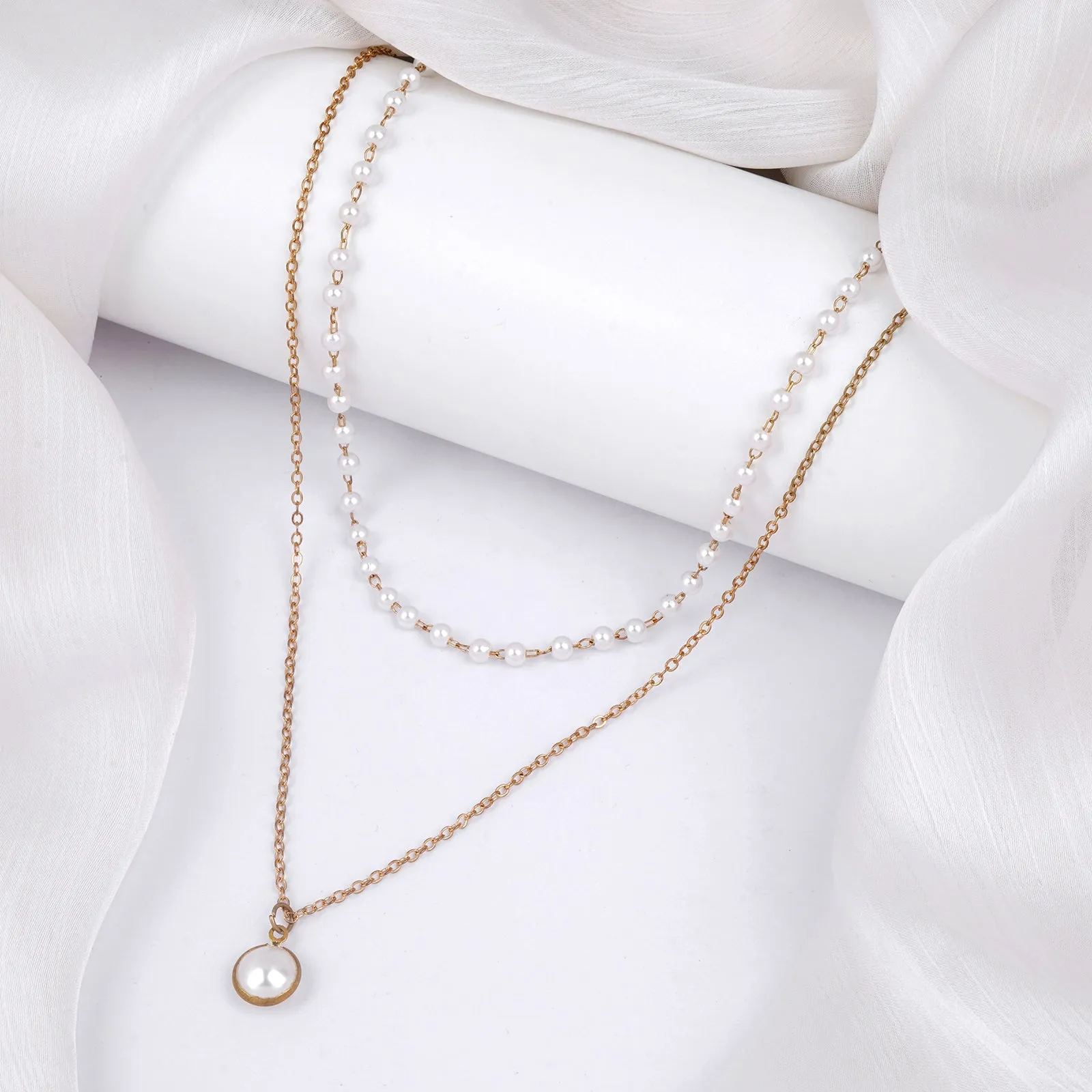 Bewitched Miss T's Pearl and Gold Layered Necklace