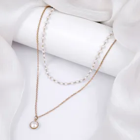 Bewitched Miss T's Pearl and Gold Layered Necklace