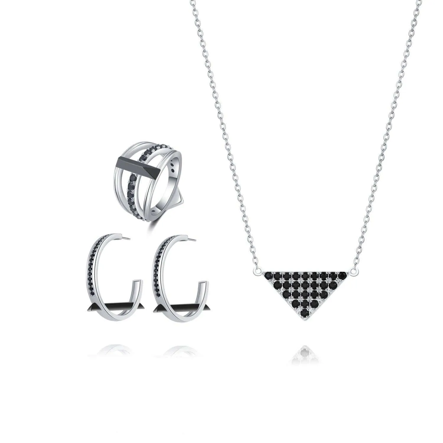 Black Cubic Zirconia Diamond Sets Multiple Perspectives collection Designed by Alexandra Baltazar