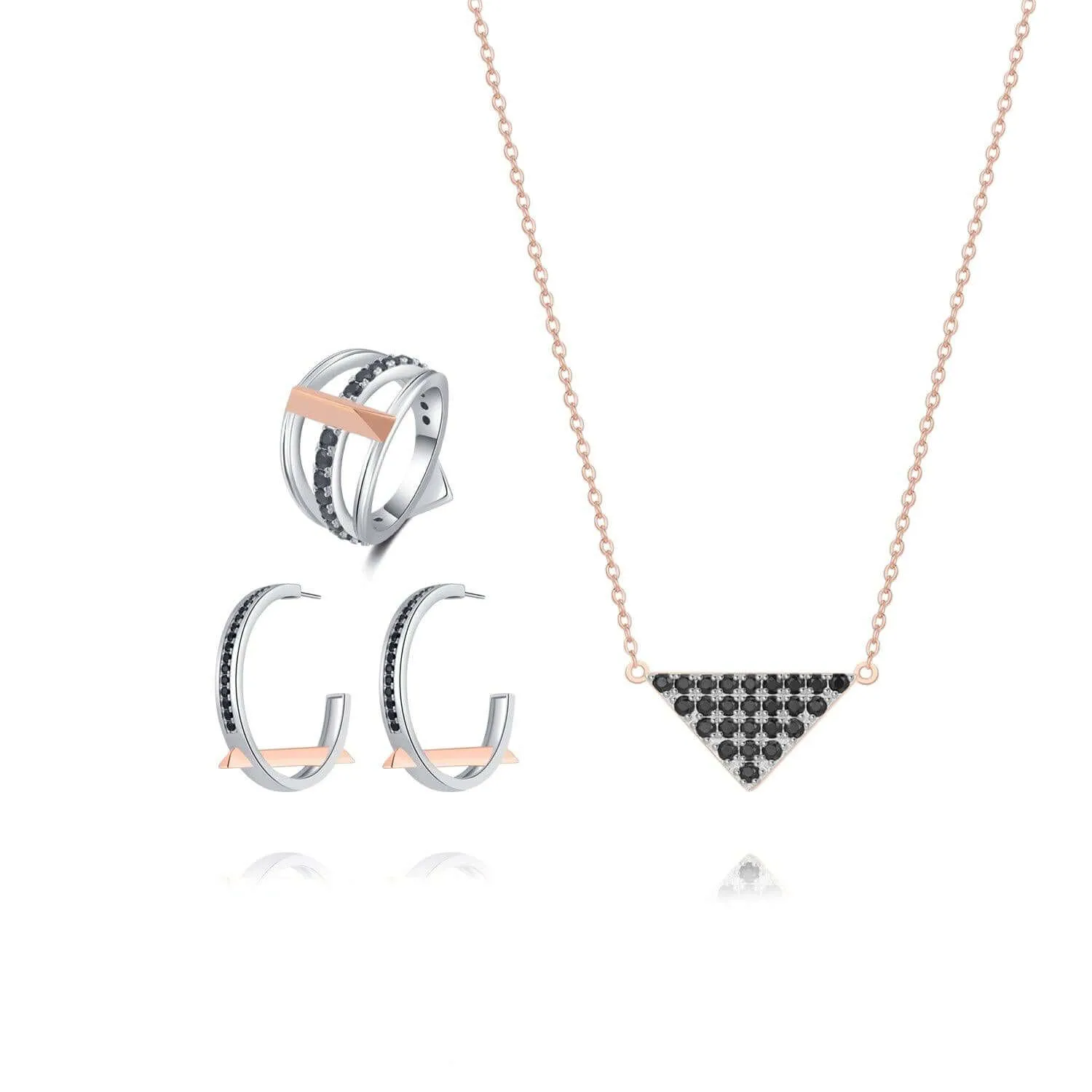 Black Cubic Zirconia Diamond Sets Multiple Perspectives collection Designed by Alexandra Baltazar