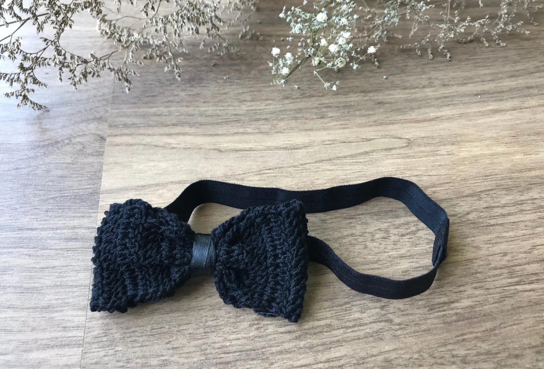 Bow Elastic Hairband -Black