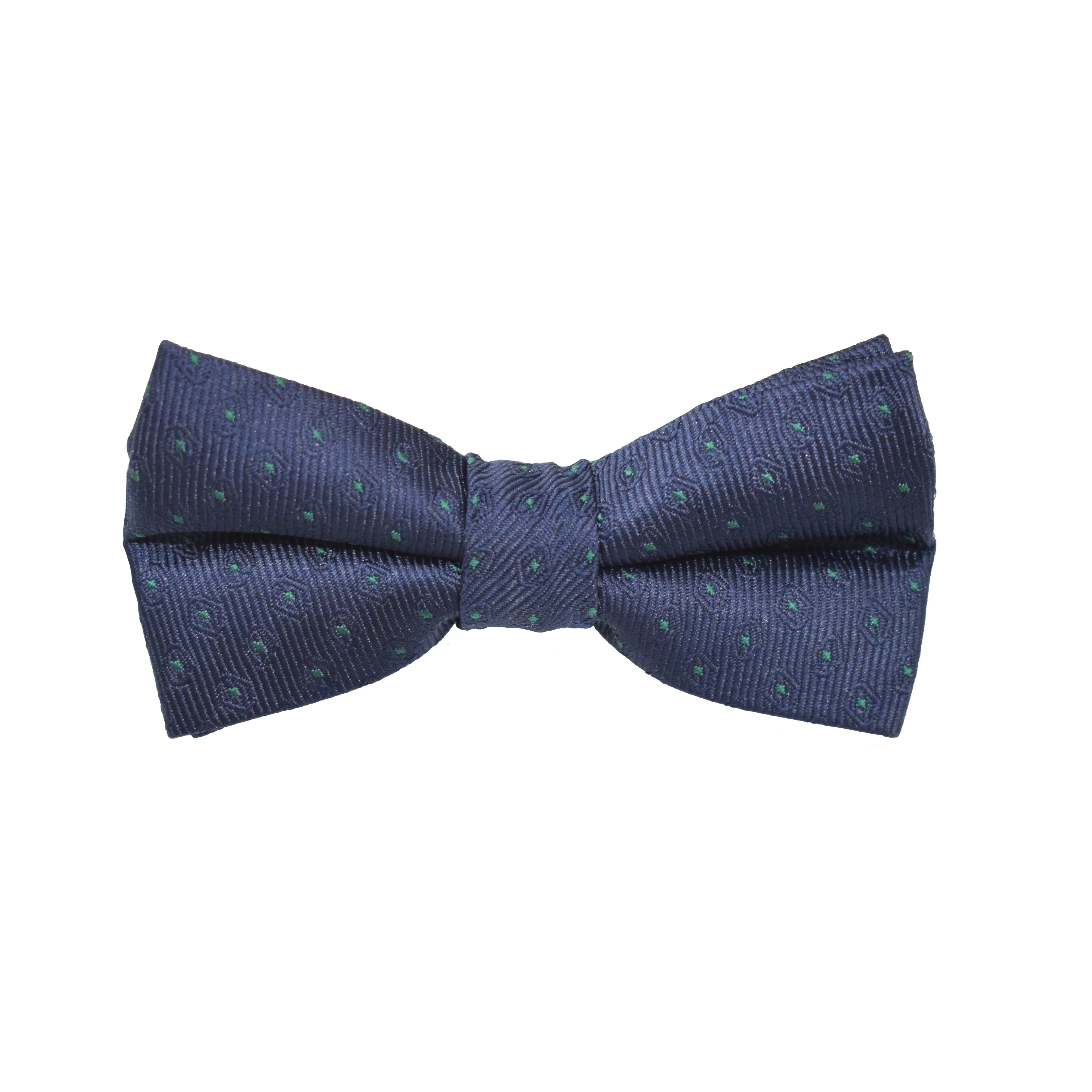 Bow Tie - Navy Green Micro Polkadot